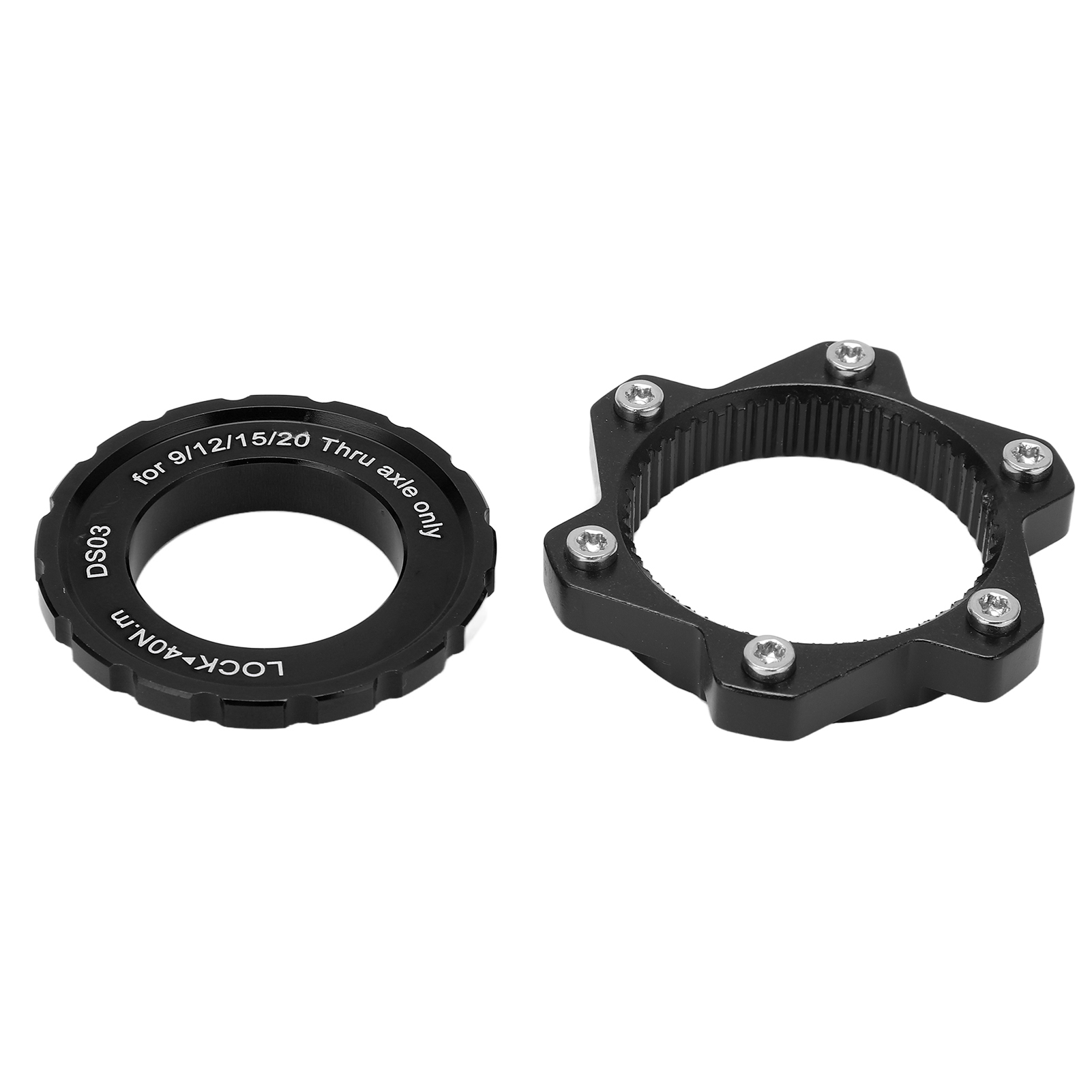 Meijun Centerlock-auf-6-loch-steckachsen-nabenadapter, Sicherungsring, Aluminiumlegierung, Schwarz