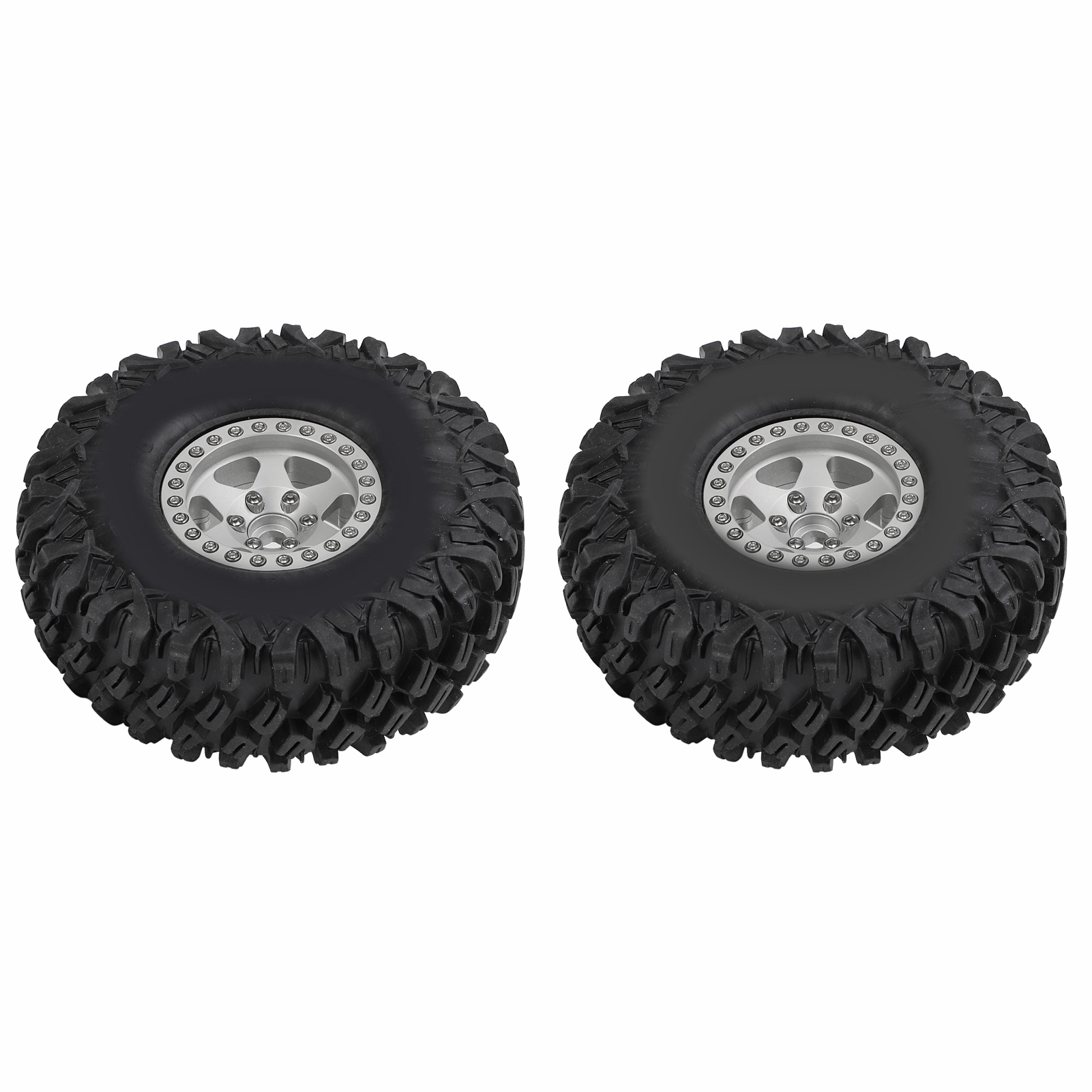 120 Mm (1,9 Zoll) Kunststoffreifen Mit Felgen Für Axial Scx10 D90 F350 1/10 Rc-car, Silberfarben (1 Stück)