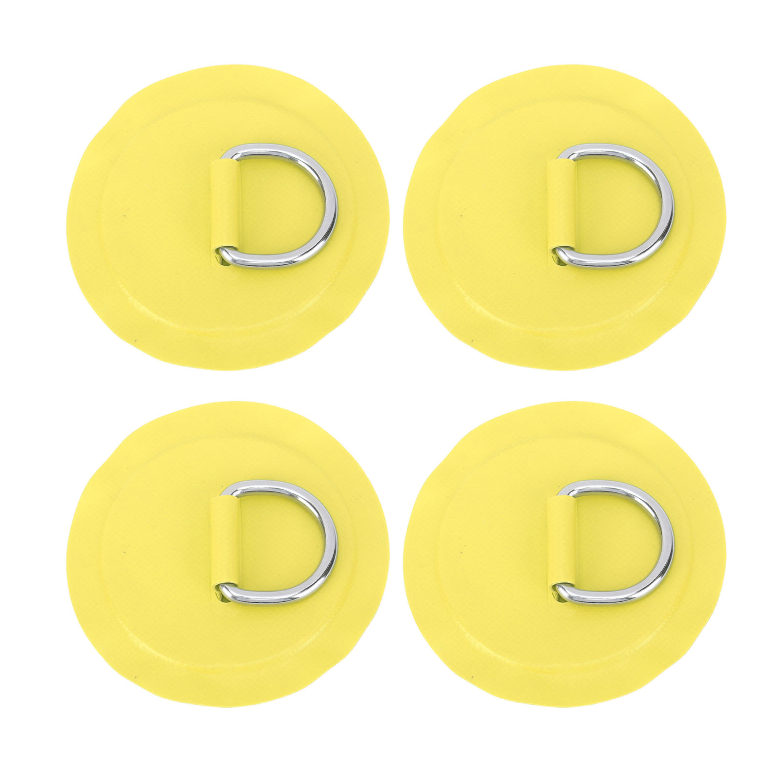 Leichter, Runder Pvc-flicken Mit D-ring Für Schlauchboote, Surfbretter Und Stand-up-paddleboards (4er-pack) – Gelb