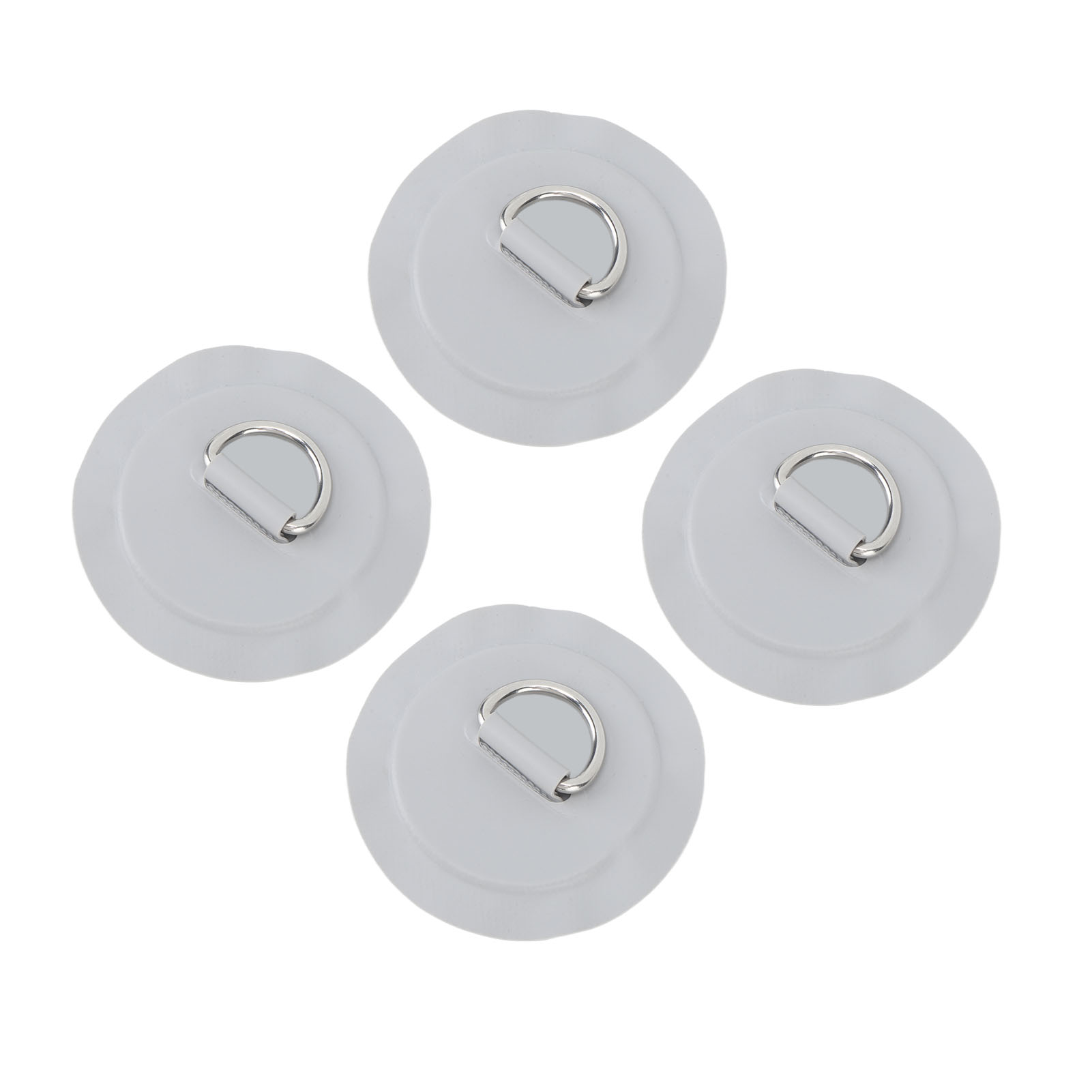 Leichter, Runder Pvc-flicken Mit D-ring Für Schlauchboote, Surfbretter Und Stand-up-paddleboards, 4er-pack, Grau