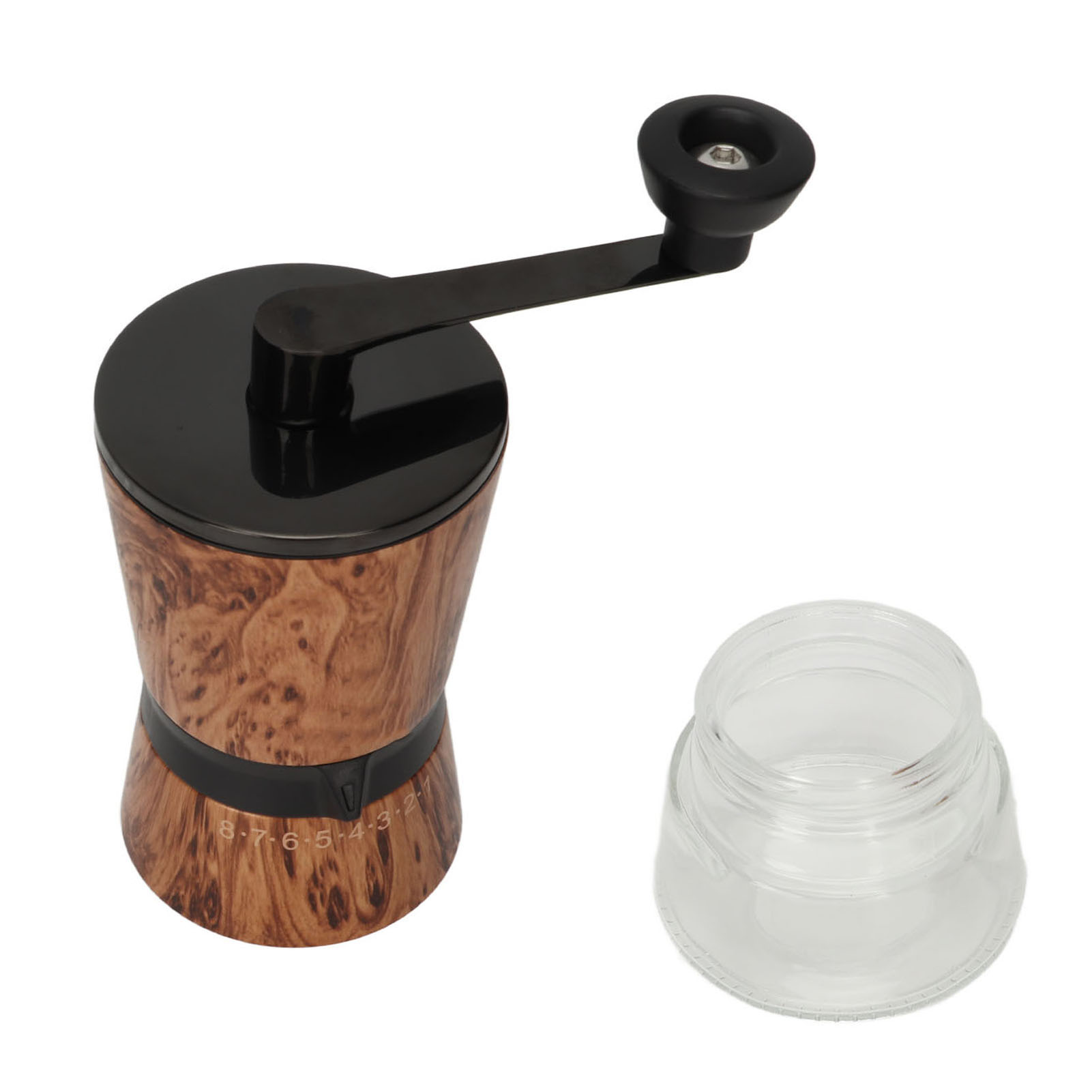 Diese Manuelle Kaffeemühle Mahlt Den Kaffee Gleichmäßig, Hat Ein Ergonomisches Design, 8 Einstellbare Mahlgradeinstellungen, Ein Schönes Aussehen Und Ist Tragbar, Wodurch Sie Sich Ideal Für Campingaus