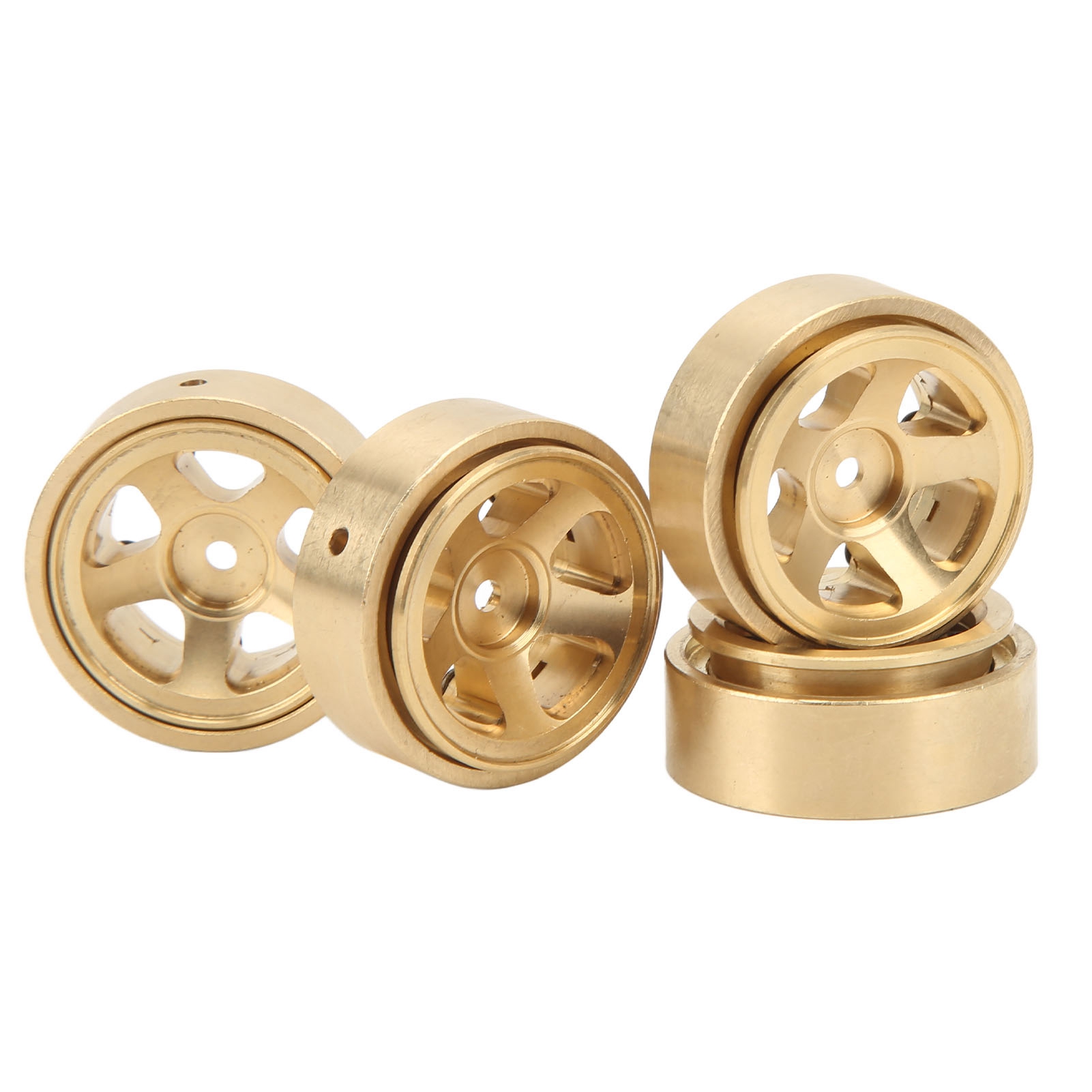 Satz Mit 4 Beadlock-felgennaben Für Rc-cars, Ohne Klebstoff, Aus Messing, Für Fms Fcx24 1/18 Und 1/24 (offroad-car), Goldfarben.