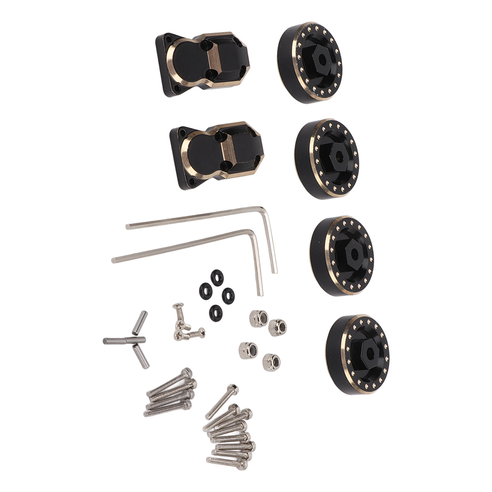 Achsschutzset Aus Messing Mit Gegengewicht Für Die Rc-radnabe, Ersatzteil Für Das Ferngesteuerte Fahrzeug Axial Scx24 Im Maßstab 1:24