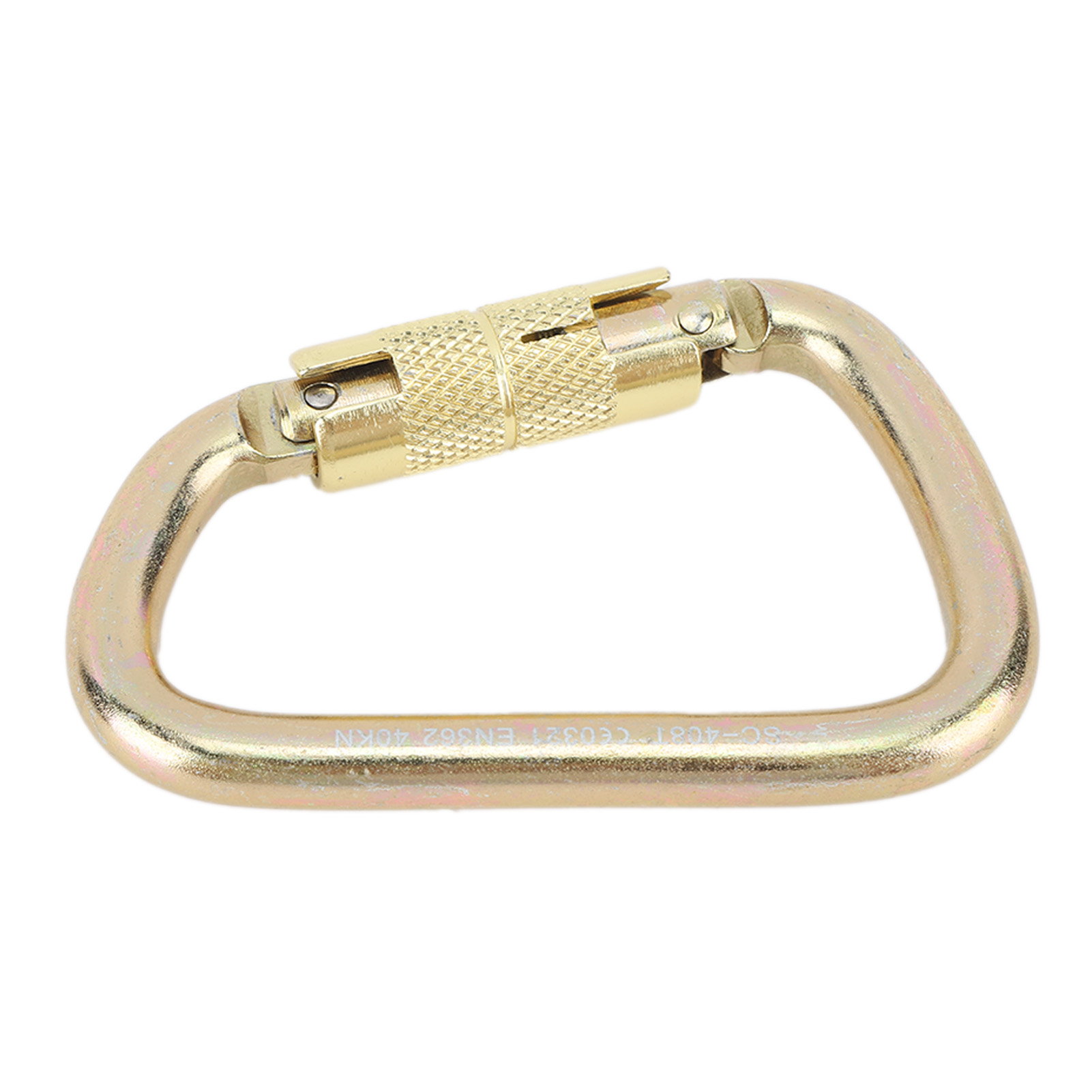 Vergoldeter D-förmiger Karabiner Mit Federring, Robust Und Leicht, Ideal Zum Wandern Und Campen.
