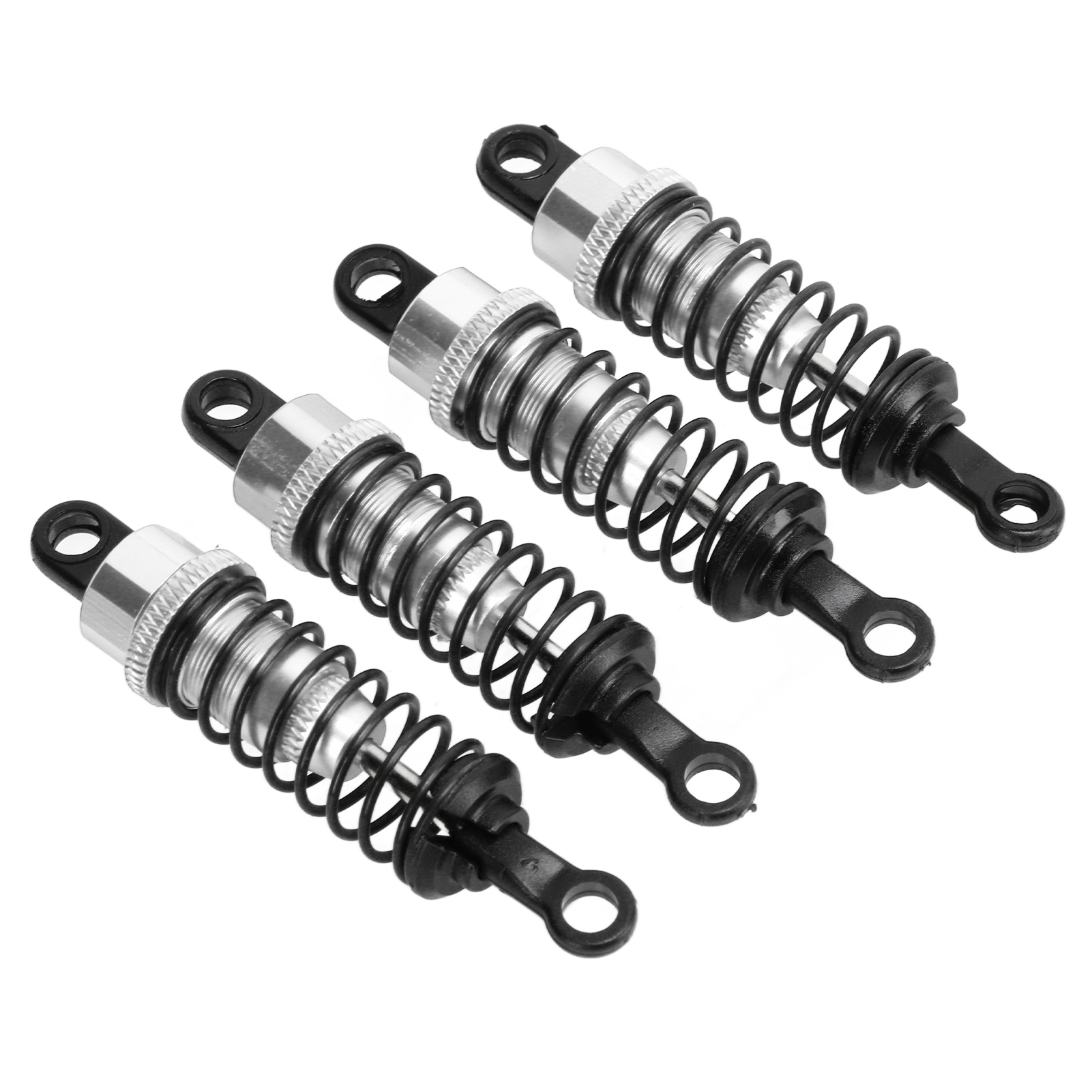 Satz Mit 4 64-mm-metallstoßdämpfern Mit Montagehalterung Für Wpl Rc-ersatzteile (silber)