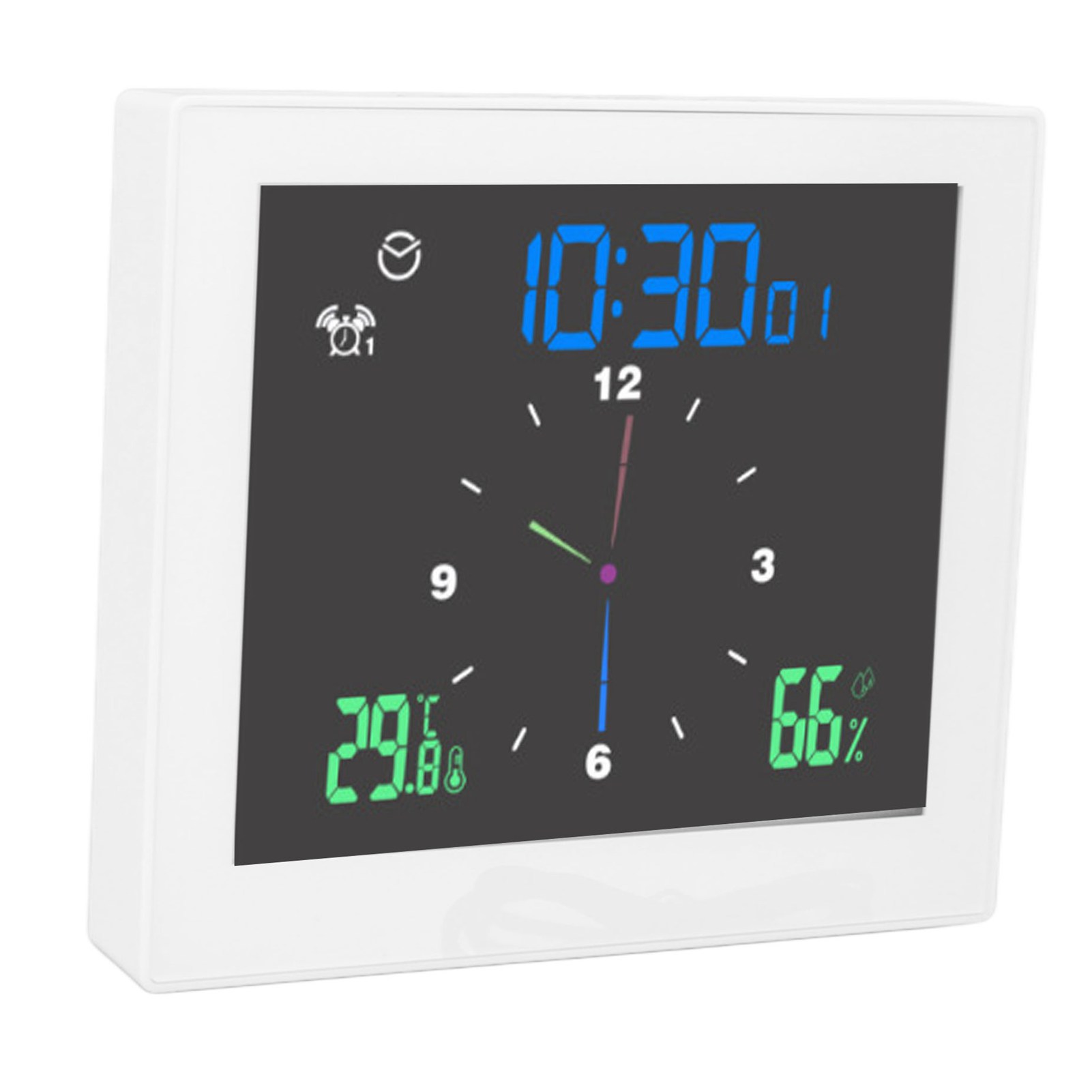 Digitales 5-zoll-hygrometer-thermometer Für Den Innenbereich Mit Hintergrundbeleuchtung, Präziser Kalibrierung, Schutzart Ip65 (wasserdicht), Weiß