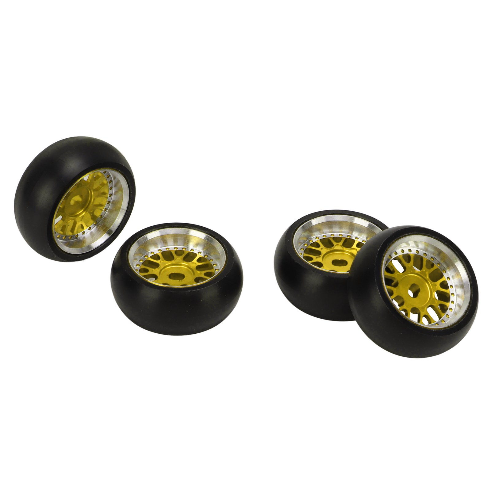 Rc-reifen (16 Paar) Aus Glänzender Aluminiumlegierung, Zur Verbesserung Der Stabilität, Für 1/28 Rc-drift-autos (k969, P929, K989), Goldfarben.
