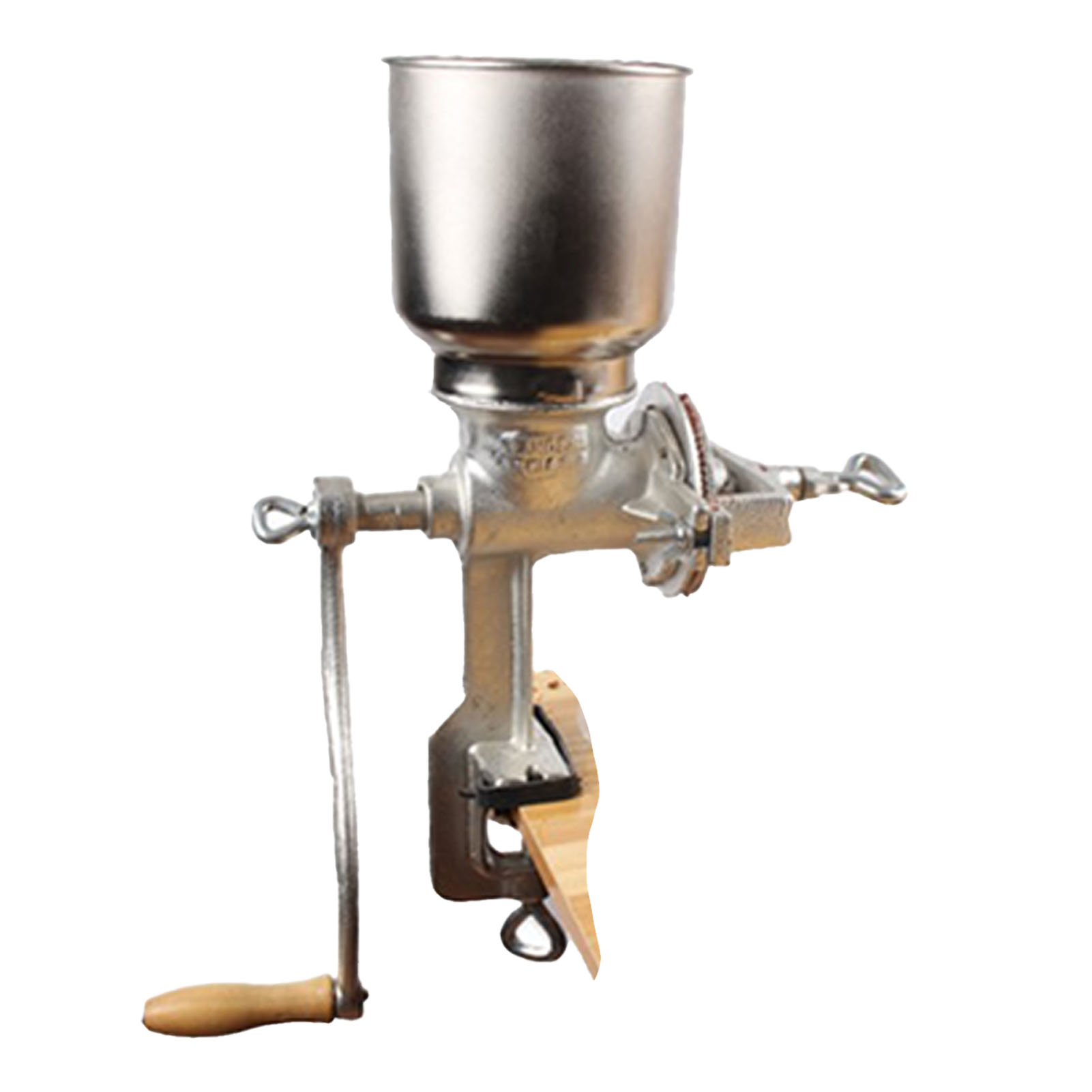 Handbetriebene Getreidemühle Aus Gusseisen Mit Tischbefestigung. Getreidemühle Zum Mahlen Von Nüssen, Gewürzen, Weizen Und Kaffee.