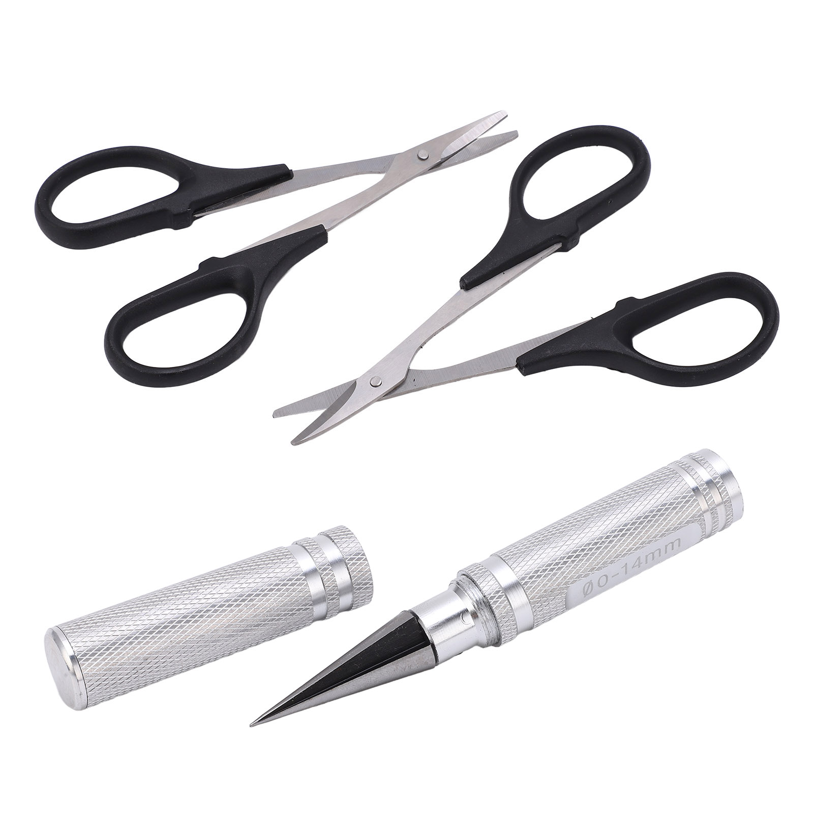 Universelles Gebogenes Scheren-set Für Rc-autos Und Drohnen (0–14 Mm) – Silbernes Stanzzubehör