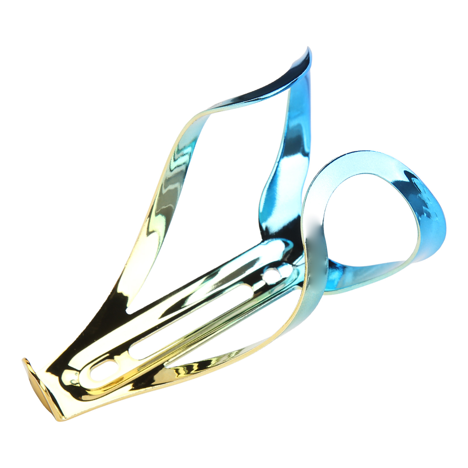 Robuster Fahrradflaschenhalter, Abgerundete Kanten, Leuchtende Farbe, Leicht, Für Rennräder Und Mountainbikes, Blau Und Gold.