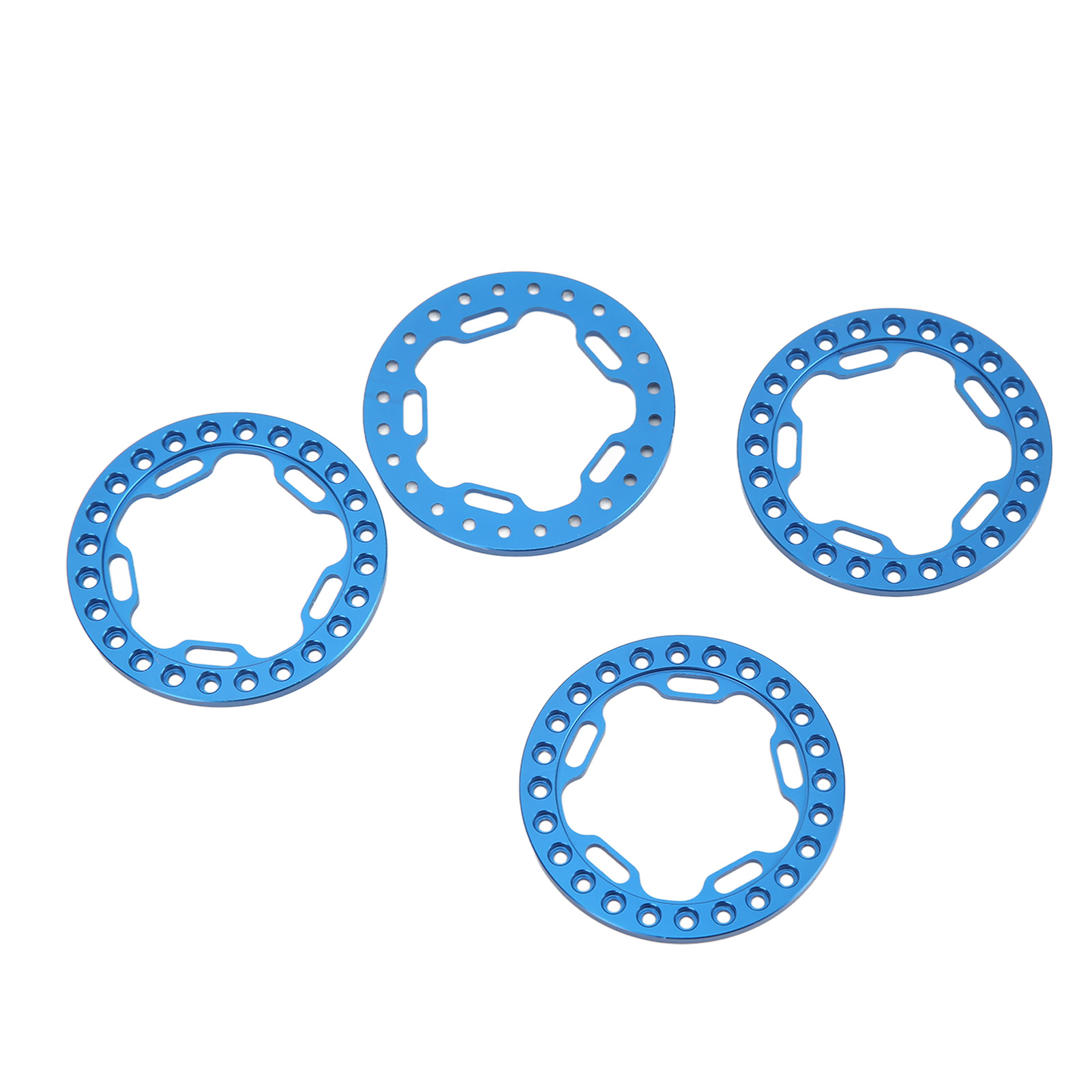 Satz Von 4 1,9 Zoll Außenringen Aus Hochverschleißfester, Cnc-gefräster Aluminiumlegierung Für 1/10 Rc-cars (blau).