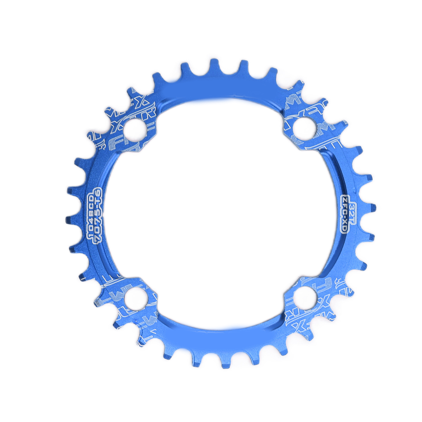 Fmfxtr Kettenblatt Für Fahrräder, Narrow/wide, 104 Mm Lochkreis, 32 Zähne, Rund, Blau