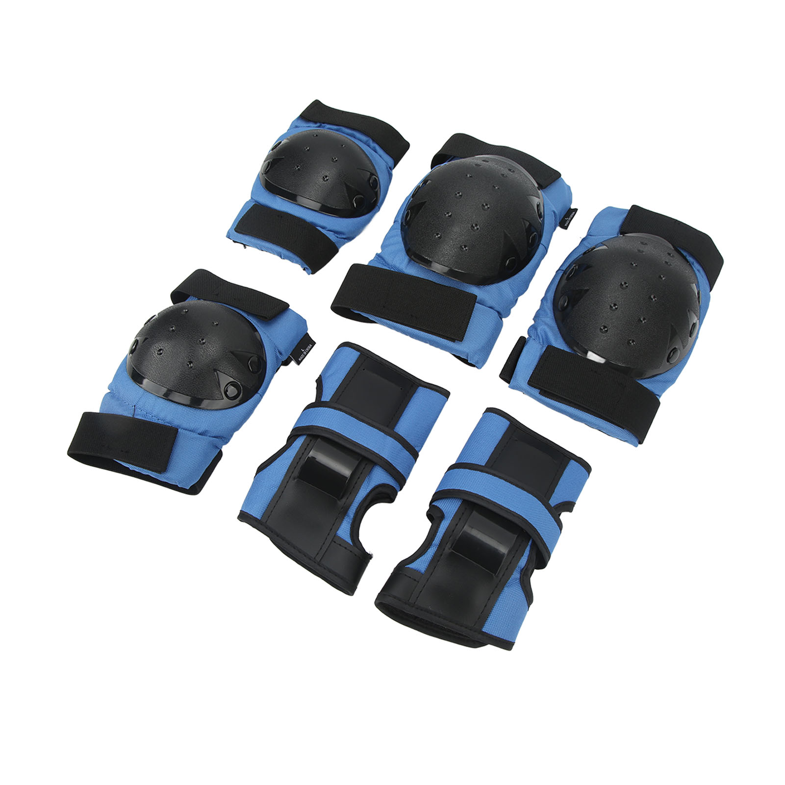 6-teiliges Schutzset Für Knie, Ellbogen Und Handflächen Aus Oxford-gewebe Und Pp-schwamm, Ideal Zum Skaten Und Radfahren (blau).