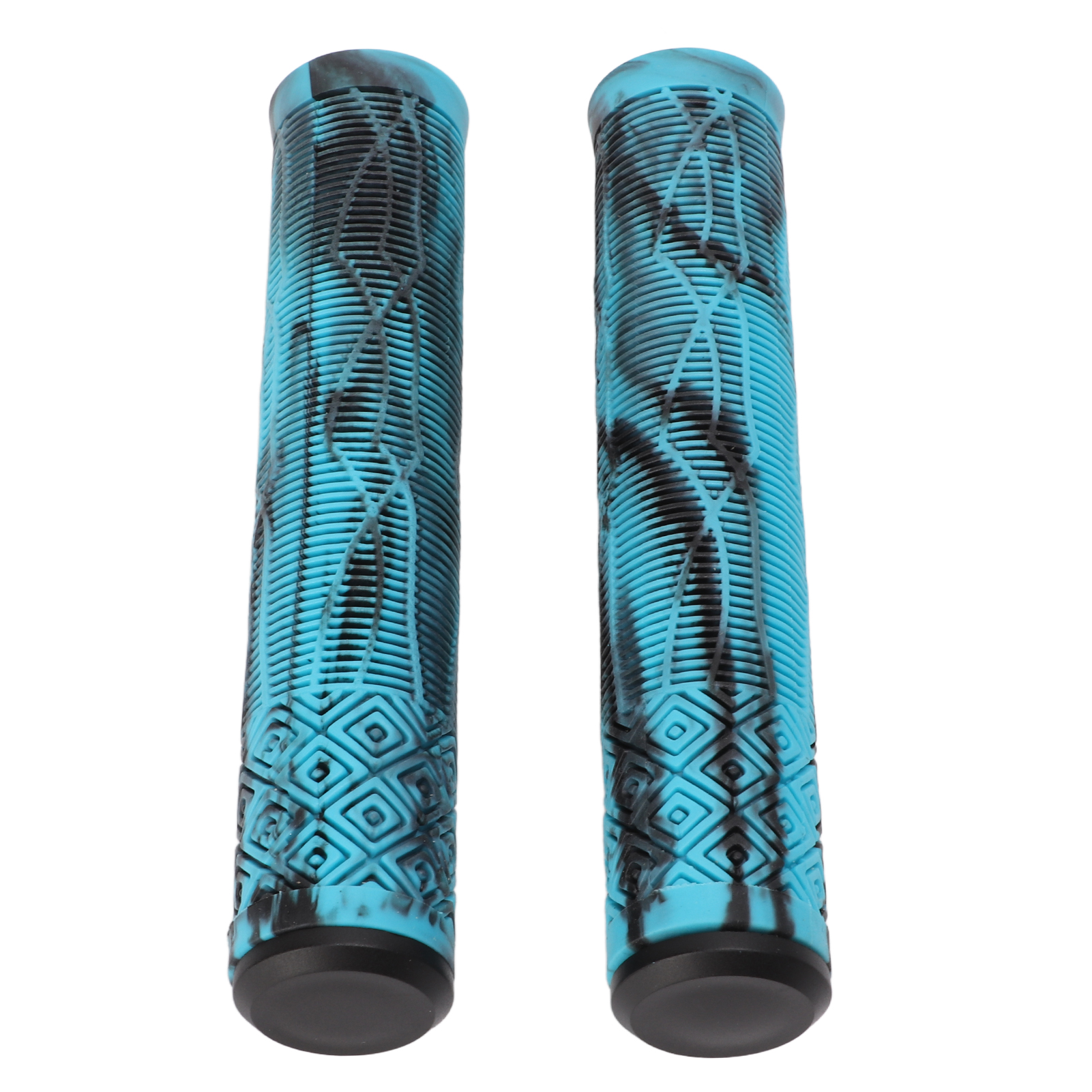 22,2 Mm Tpe-gummi-mountainbike-griffe, Weicher Und Rutschfester Lenkerschutz Mit Arretierbaren Lenkerenden, Blau Und Schwarz.