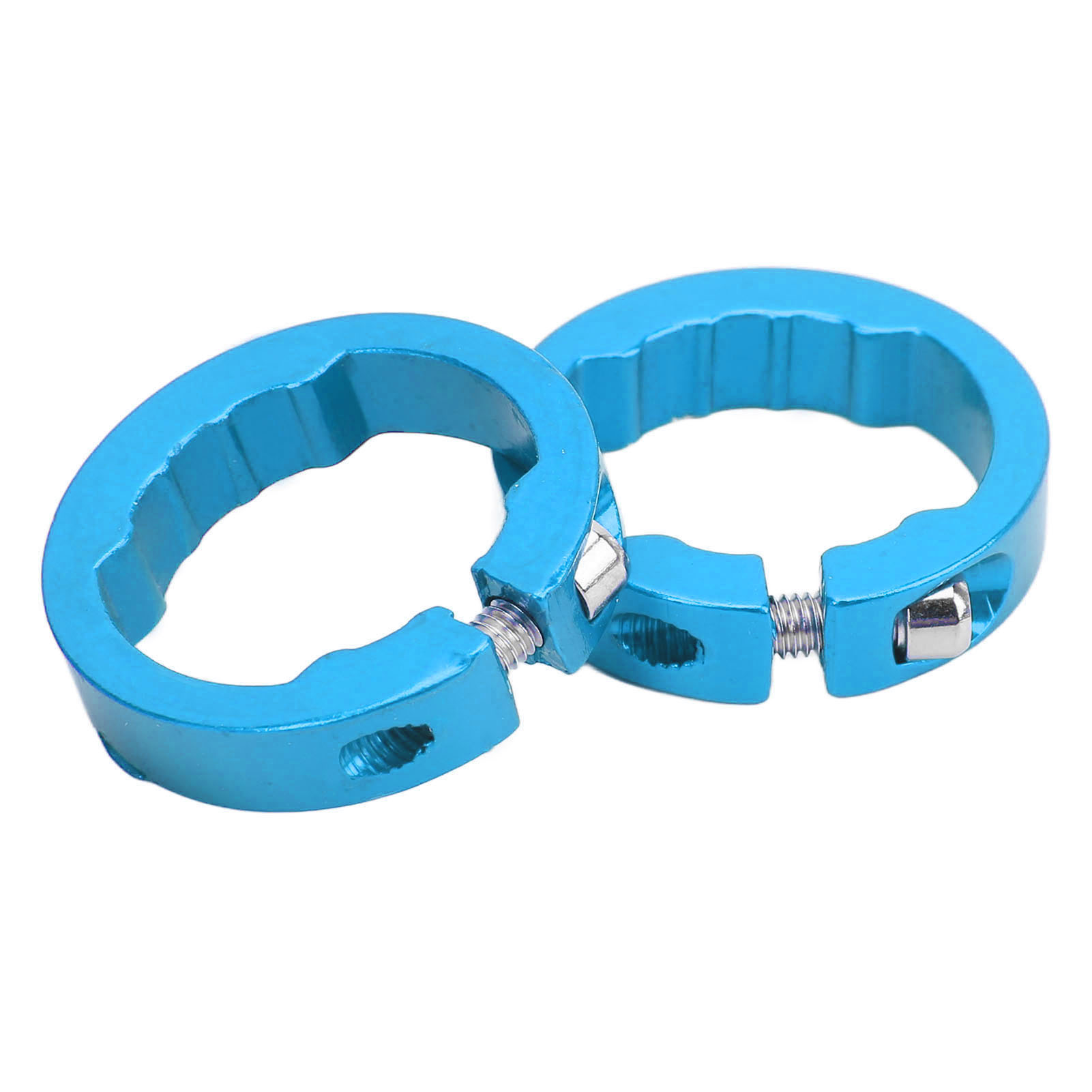 Set Aus 2 Fahrradlenker-klemmringen Aus Aluminiumlegierung, Ästhetisch Und Praktisch, Für 22,2 Mm Fahrradlenker, Blau.