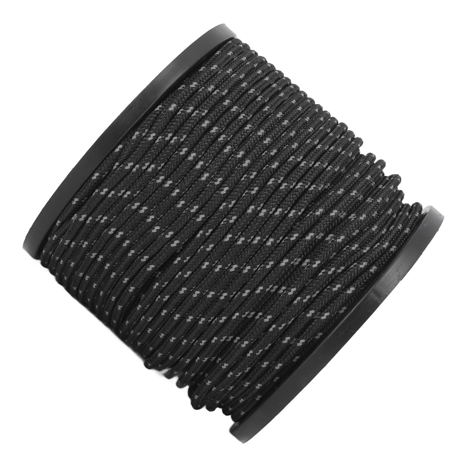 50 M (164 Fuß) Langes, 4 Mm Dickes, Gewebtes, Reflektierendes Campingseil Aus Polyester, Ideal Für Reisen, Wandern Und Trekking. Farbe: Schwarz.