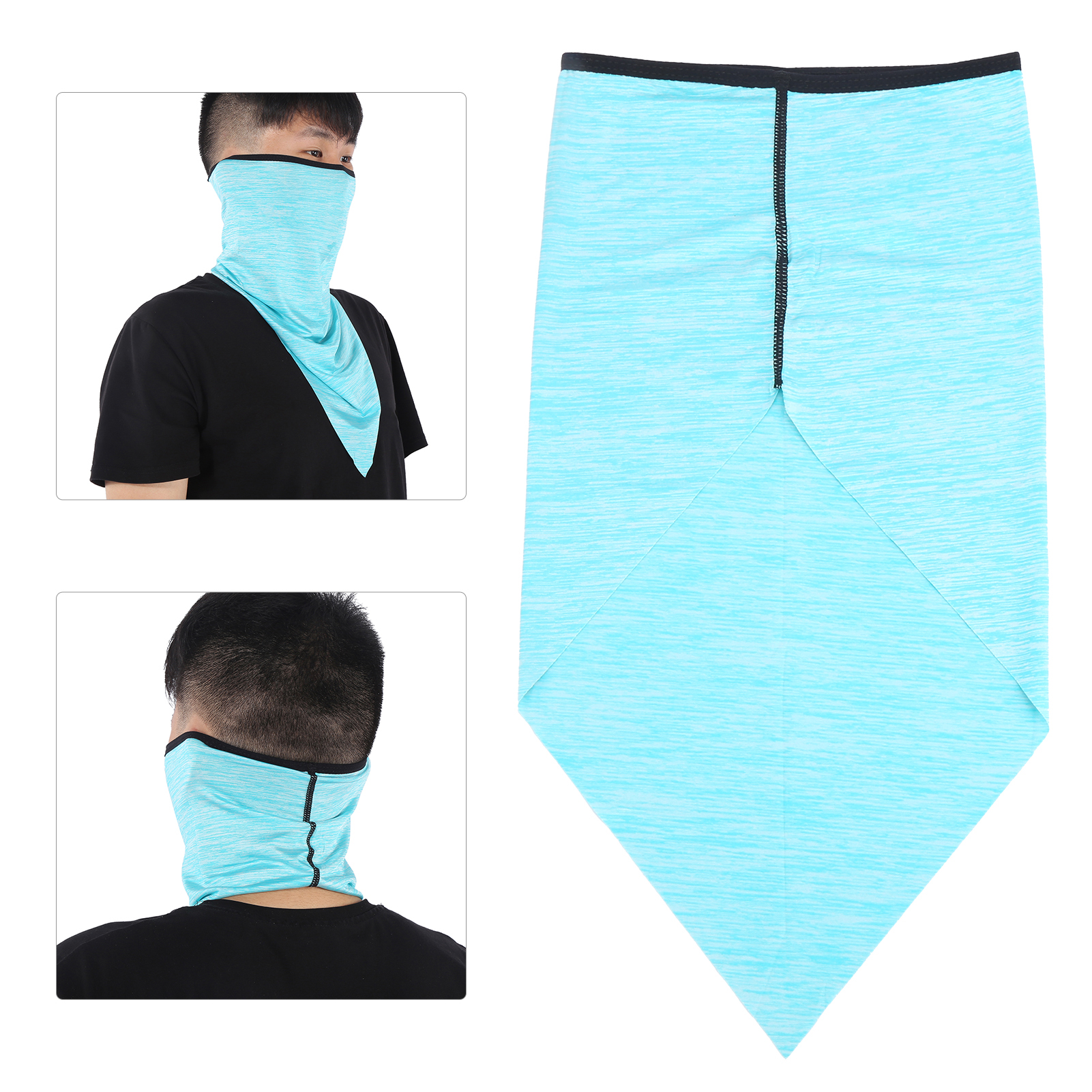 Lf7159 Outdoor-sonnenschutzschals Aus Eisseide, Sommer-reit-kopfbedeckung, Herren- Und Damenschal, Blau