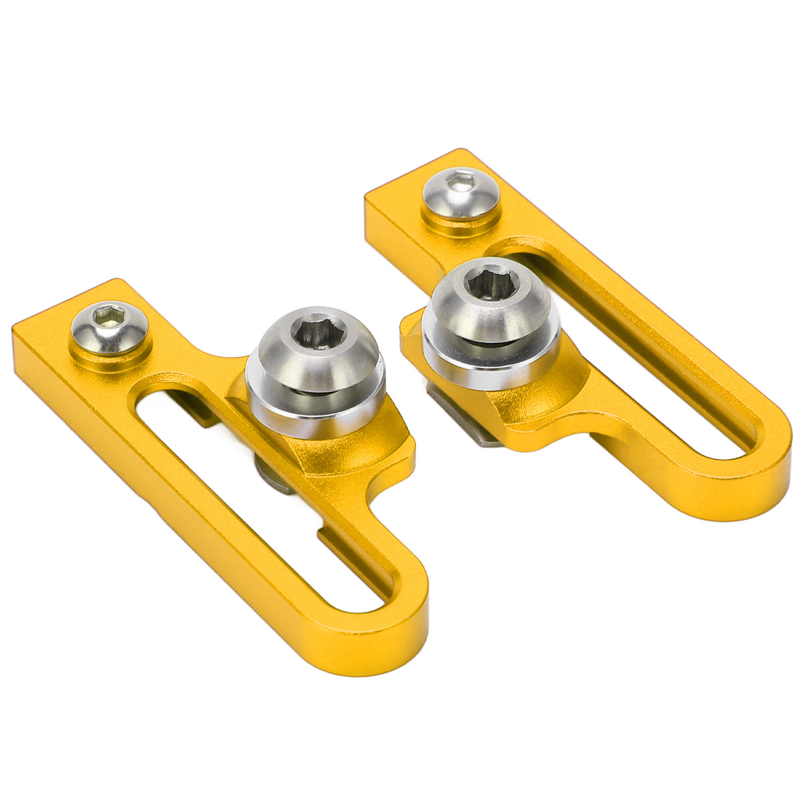 Set Aus 2 C-klemmen-fahrradbremsbelägen Aus Aluminiumlegierung Mit C-klemmen-bremssatteladapter, Für Rennräder, Goldfarben.