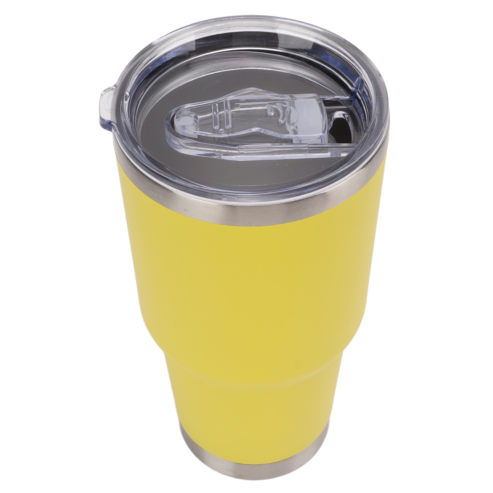 Isolierte Edelstahlflasche, Thermosbecher, Kaffeebecher, Doppelwandig Mit Deckel Für Unterwegs, Gelb