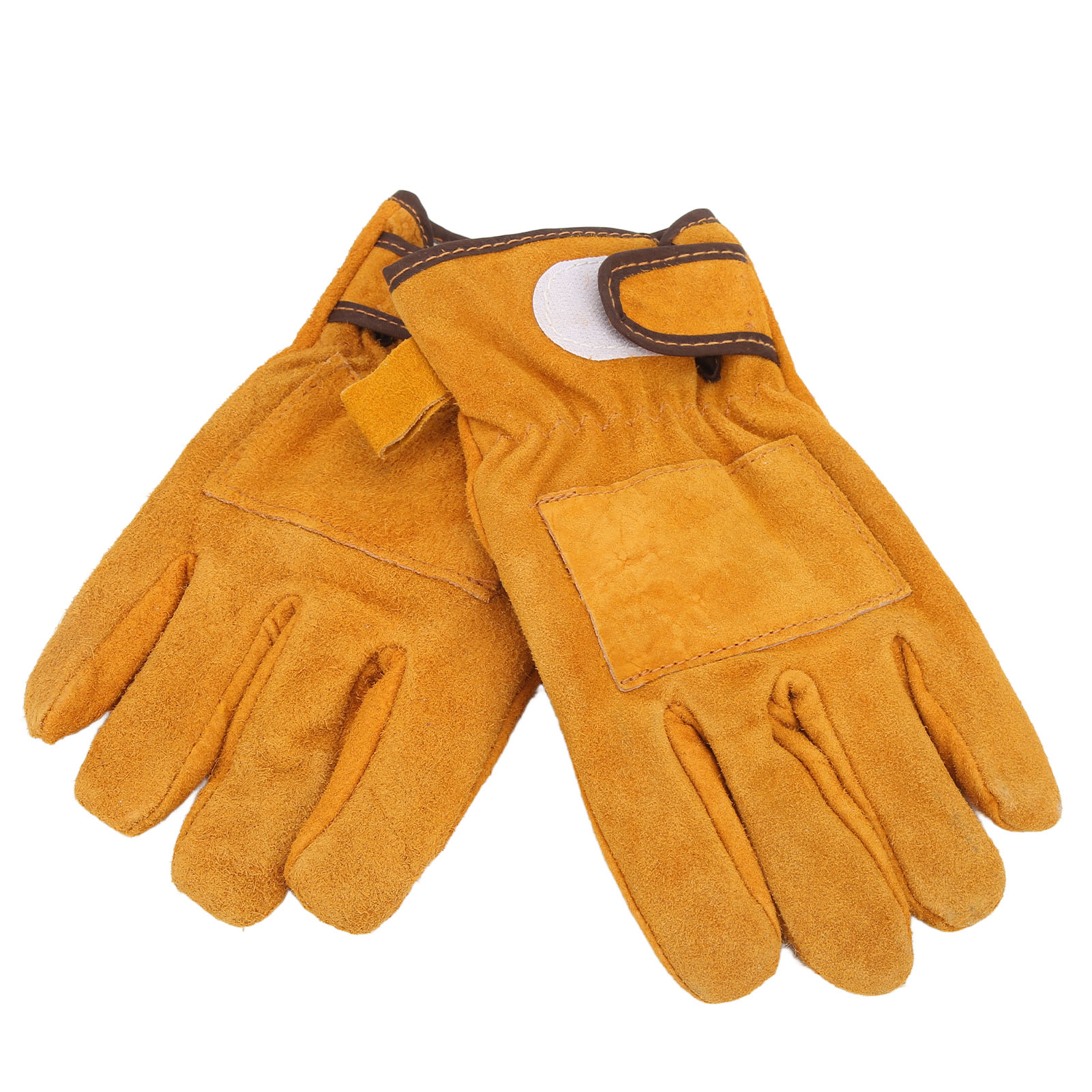 Hitzeschutzhandschuhe Aus Kalbsleder Und Polyester, Kurze Ausführung, Gelb, Zum Kochen Und Grillen.
