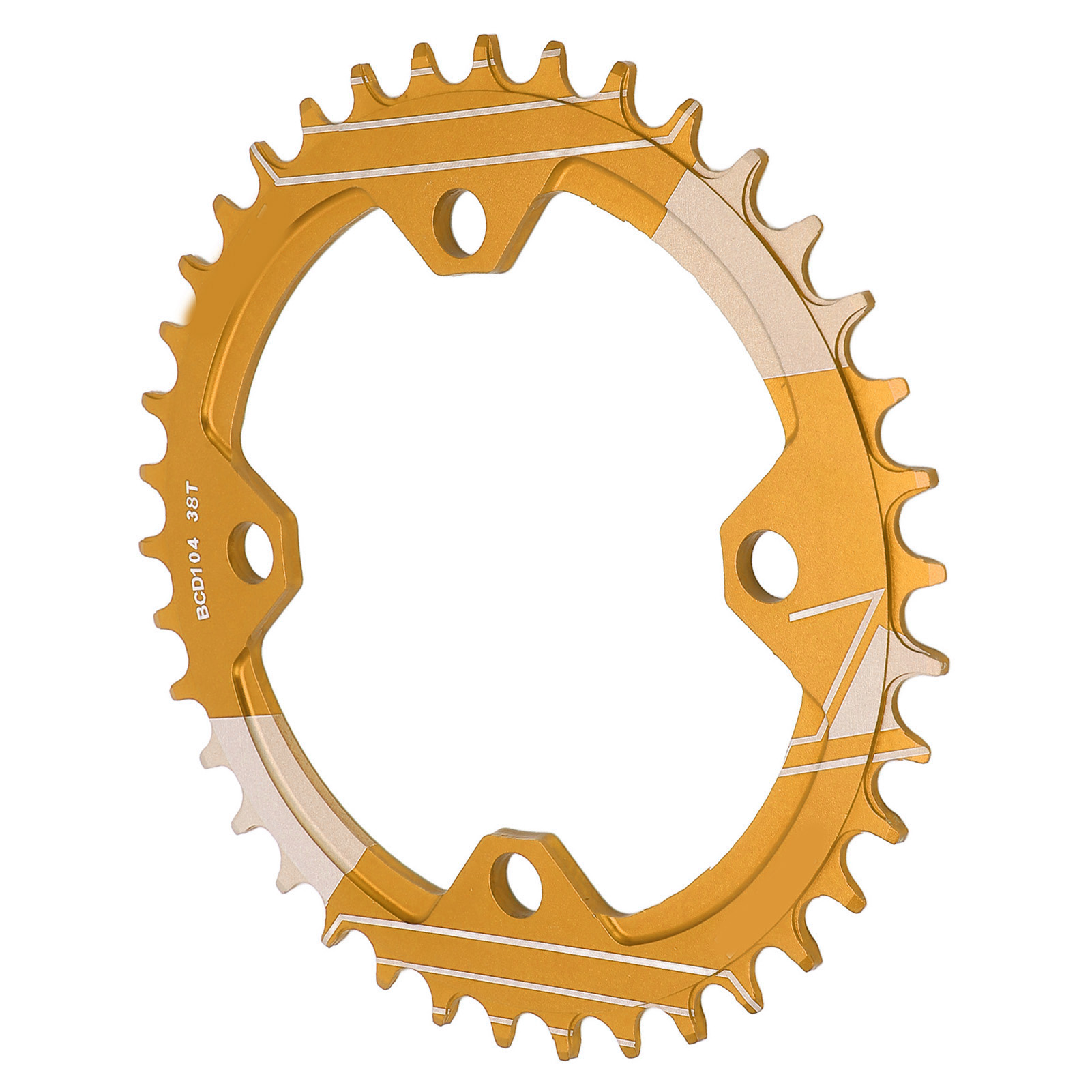 Lebycle 104 Mm Bcd-kettenblatt Für Mountainbikes, Schmal Und Breit, Aus Aluminiumlegierung, 38 Zähne, Goldfarben