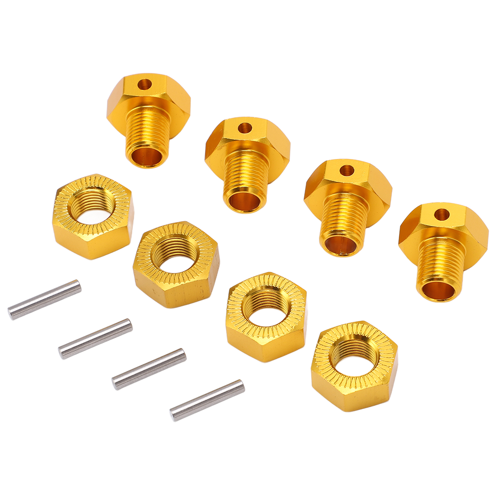 Satz Mit 4 Sechskant-anschlussstücken (17 Mm) Aus Aluminiumlegierung Für 1/10 Jlb Rc-truck-reifen, Goldener Sechskant-nabenadapter