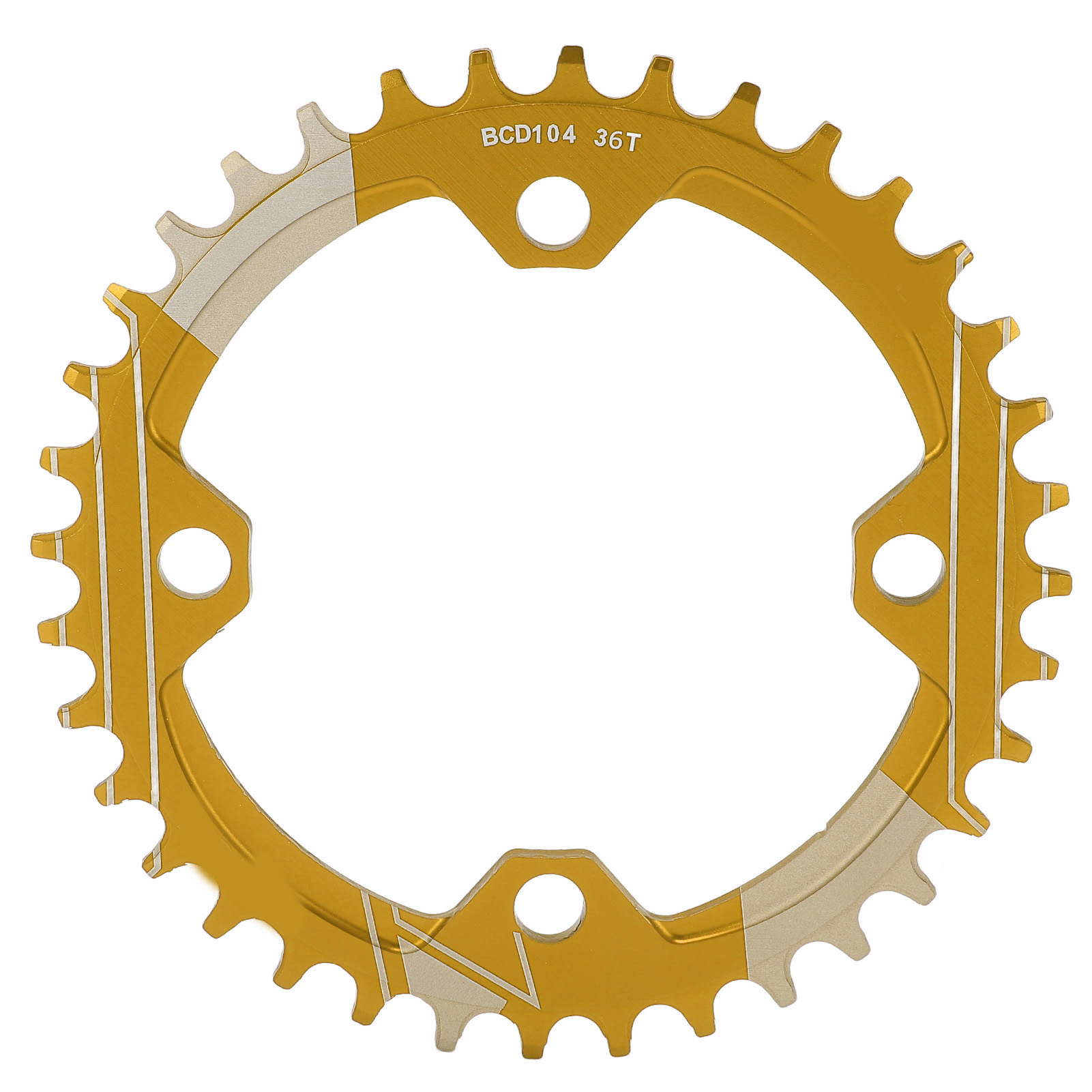 Lebycle 36t Kettenblatt Für Mountainbikes, Verschleißfest, 104 Mm Lochkreis, Positive Und Negative Zähne, Goldfarben