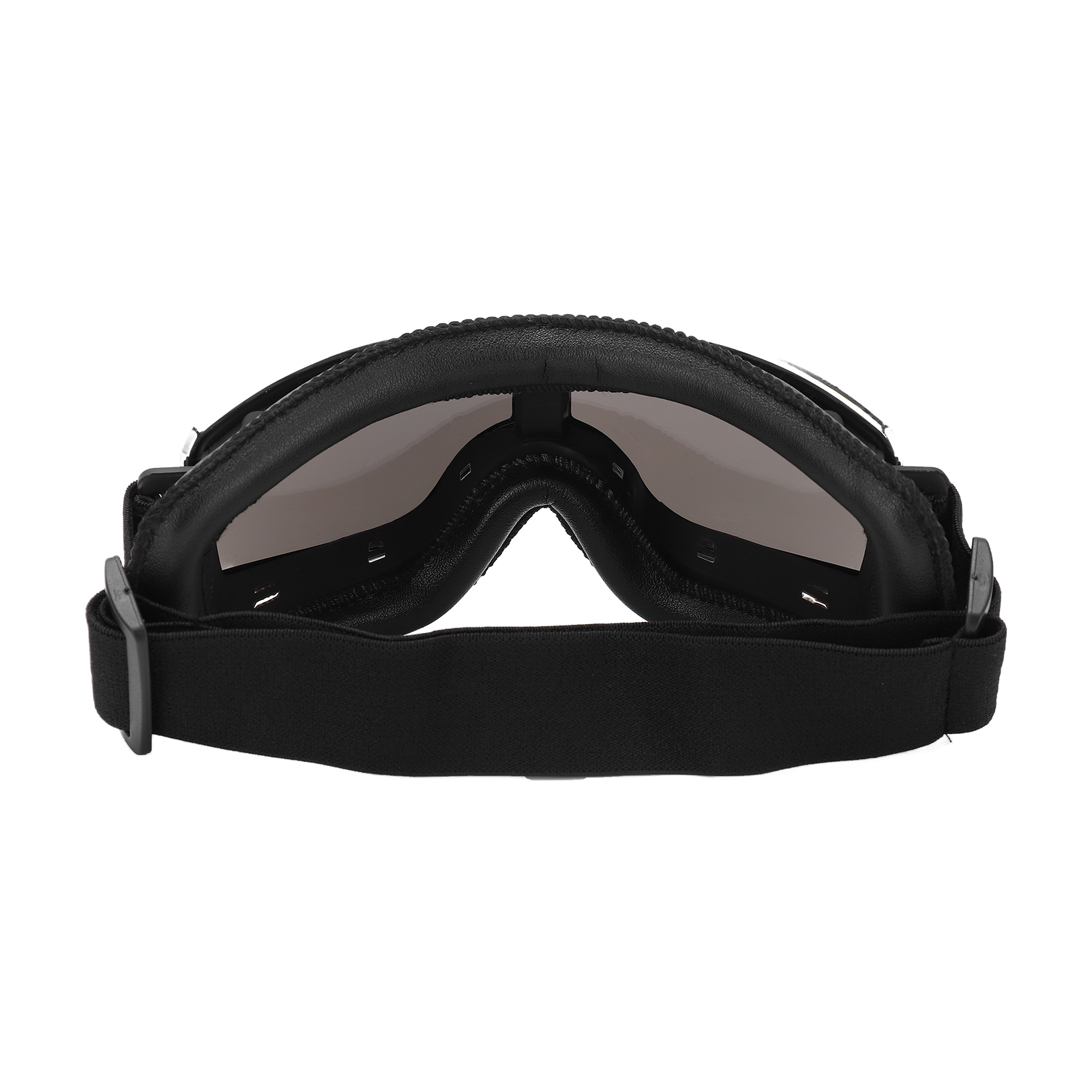 Wind- Und Sanddichte Motorradbrille, Verstellbare Passform, Schwarzer Rahmen, Silberne Gläser, Ideal Für Motocross.