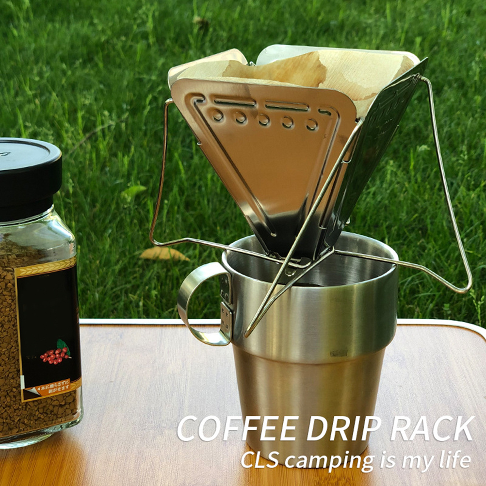 Zusammenklappbarer Kaffeefilter, Kegelförmig, Tragbar, Aus Edelstahl, Mit Halterung Für Kaffeefilter – Ideal Für Reisen, Camping, Wandern Und Büro.