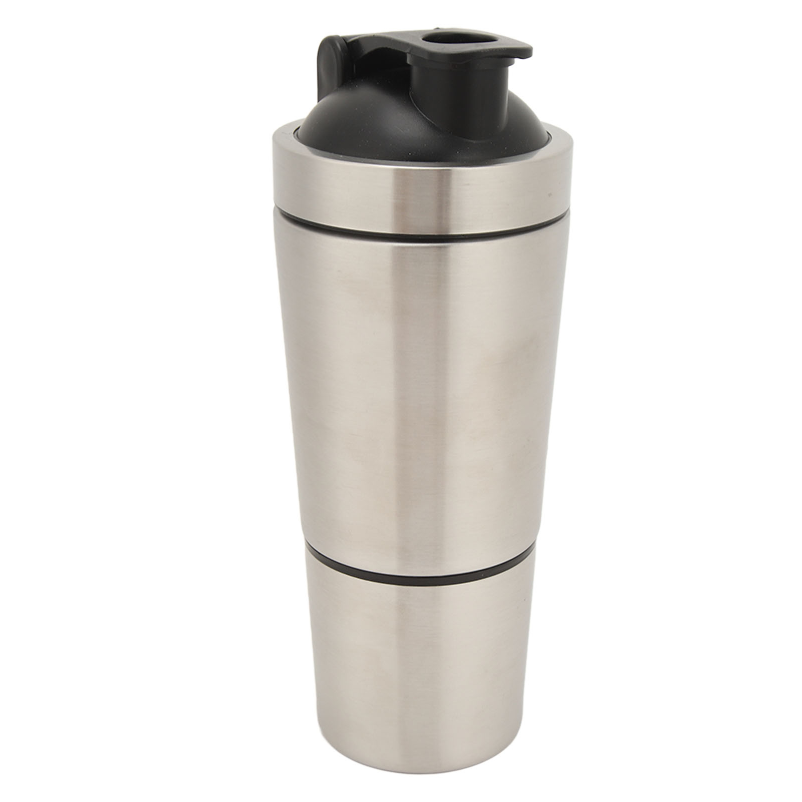 Edelstahl-shakerflasche, Protein-shaker-waage, Tragbarer Shakerbecher Mit Schneebesen Zum Mischen Von Proteinpulver, Silber, 600 Ml