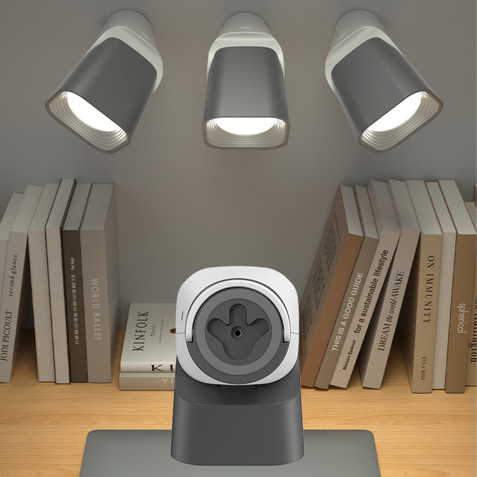 Abs-led-leselampe, Usb, 90° Klappbar, 4000k, 3 Helligkeitsstufen, Augenschutz, Ideal Für Schlafzimmer, Büro, Studentenwohnheim Oder Arbeitszimmer, Grau.