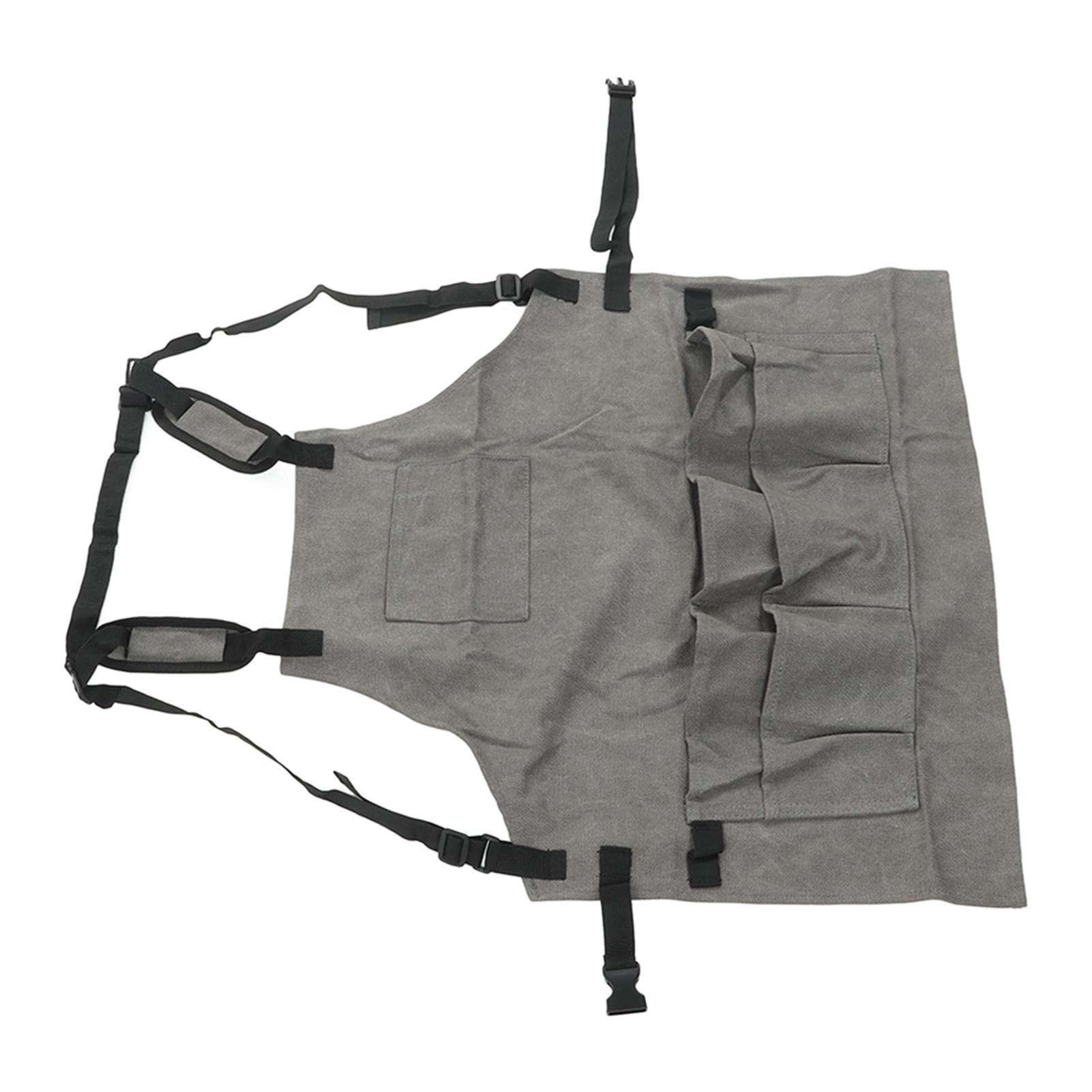 Graue, Faltbare Schreiner-schürze Aus Segeltuch Mit Mehreren Taschen, Für Damen Und Herren.