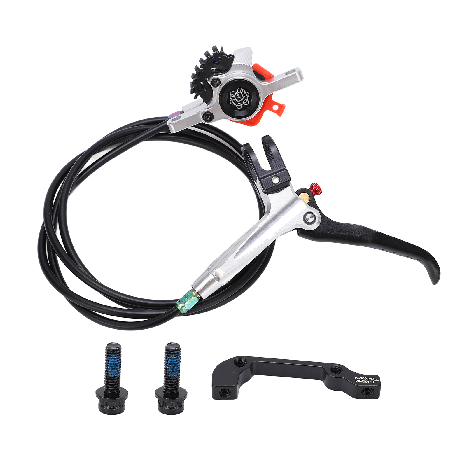 Meijun Hydraulische Hinterrad-scheibenbremssättel Für Mountainbikes, 160-mm-bremsscheibe, Silberfarben