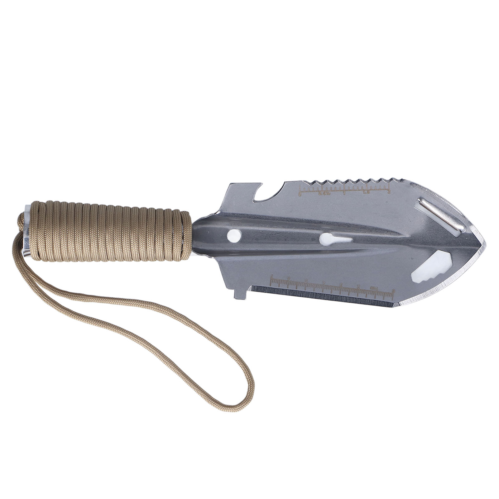 Mini-multifunktionsschaufel Aus Silberfarbenem Edelstahl, Ideal Für Gartenarbeit, Pflanzung Und Outdoor-aktivitäten.