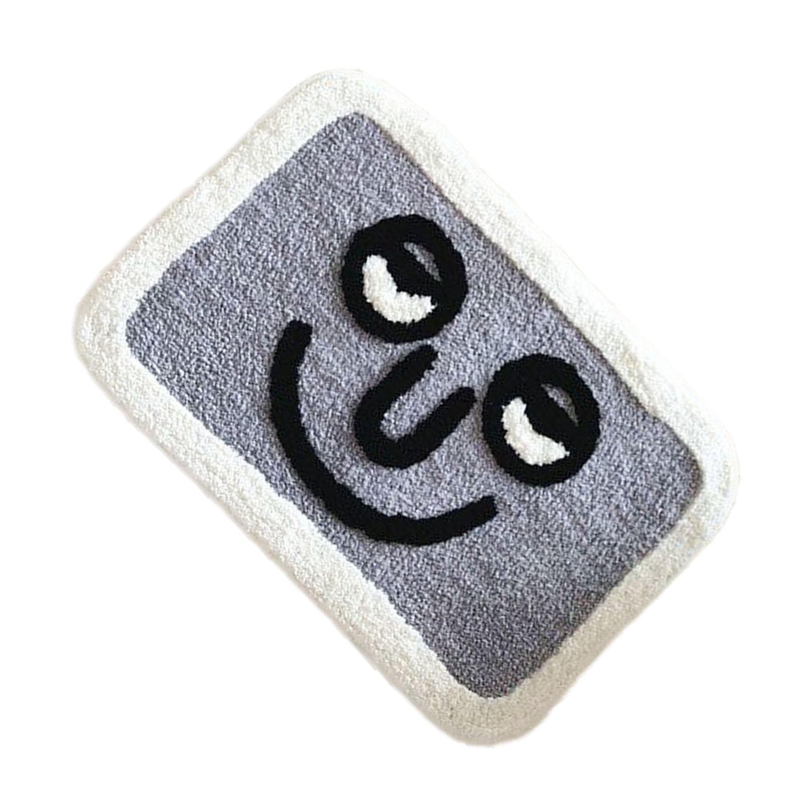 Wasserabsorbierende Matte Für Bad Und Wc, Niedliches Graues Smiley-design, 40 X 60 Cm / 15,7 X 23,6 Zoll