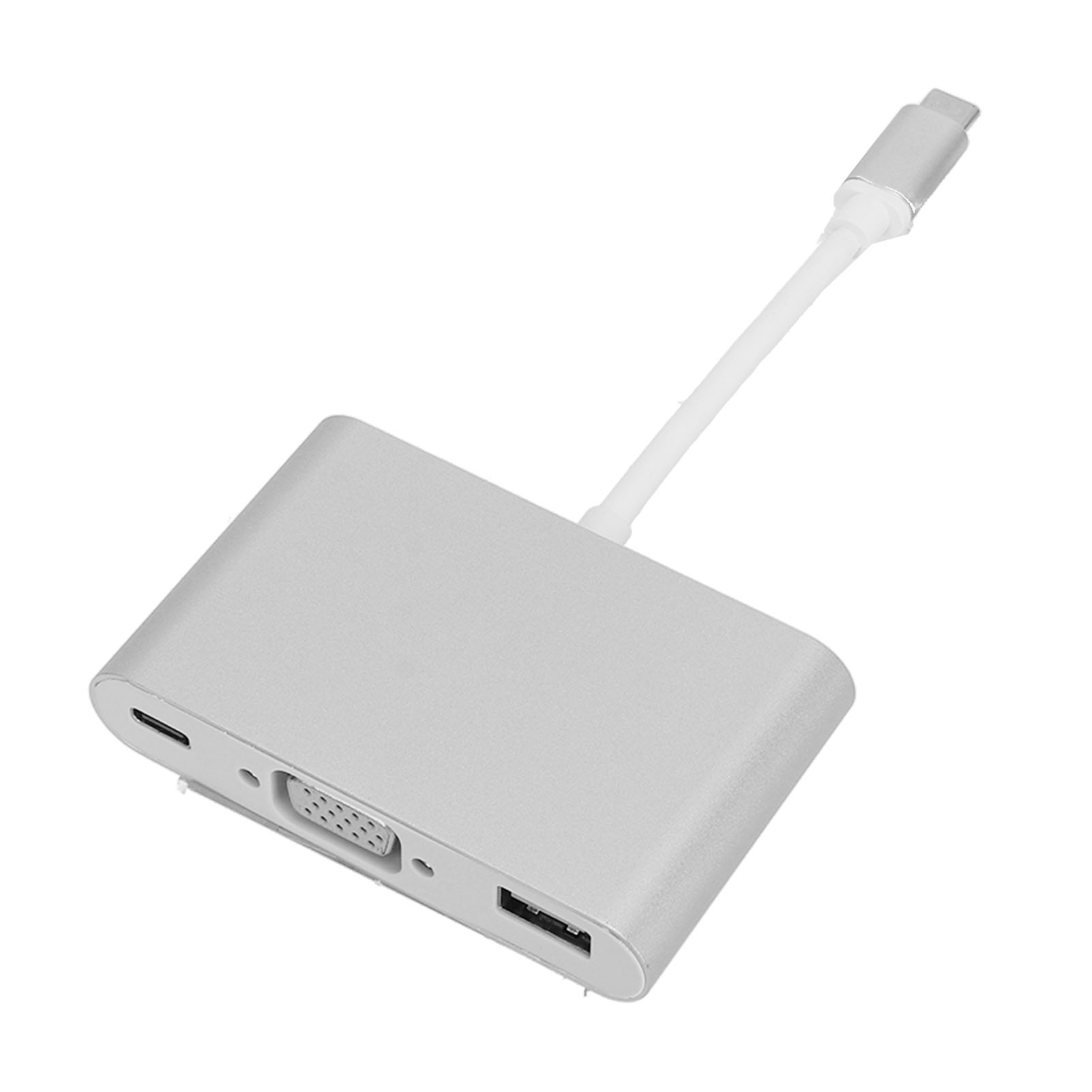 3-in-1 Usb 3.1 Typ-c Auf Vga Pd Adapter-hub, Dockingstation Aus Aluminium, Silberner Typ-c Auf Vga-adapter