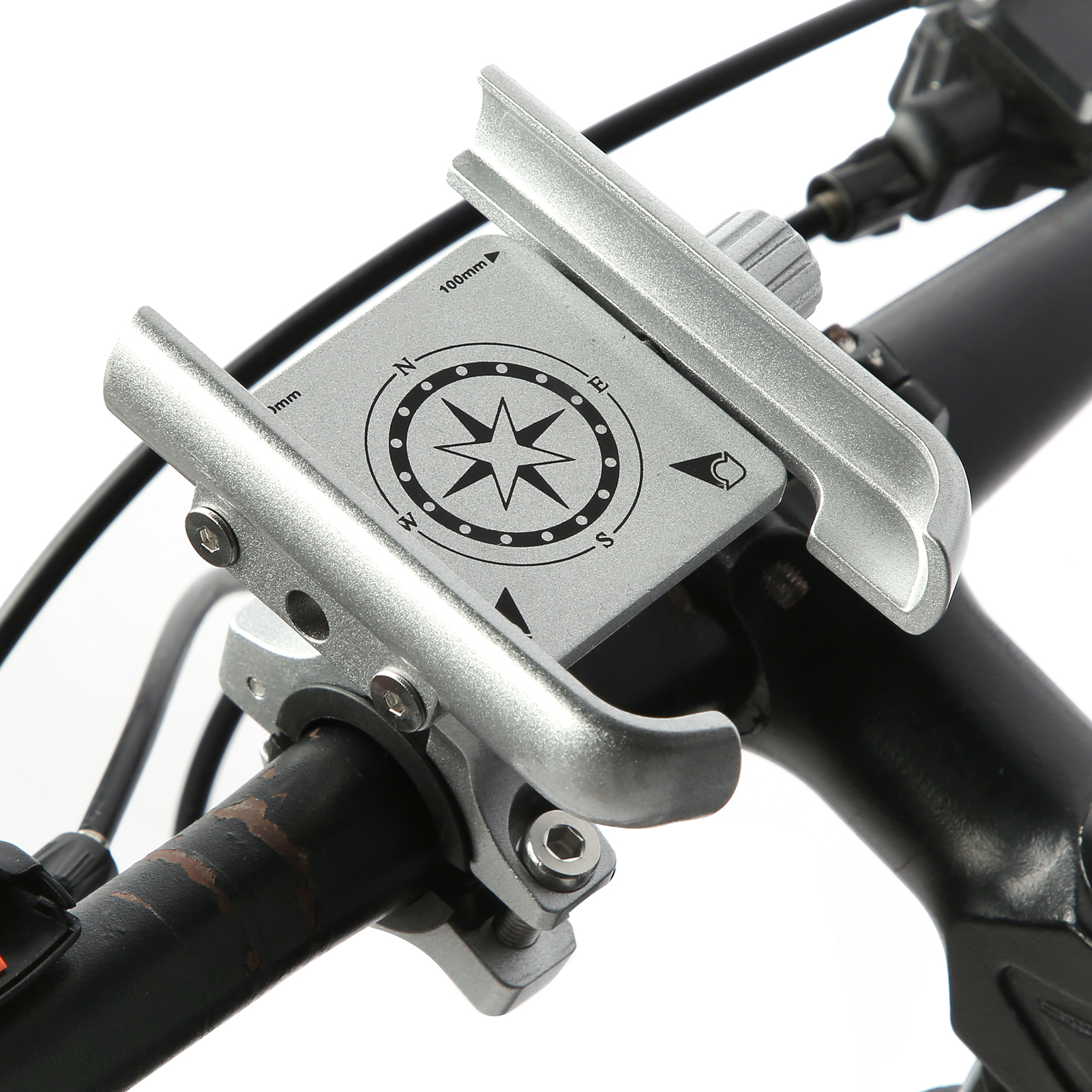 Gub-p40 Handyhalterung Mit 360 Grad Verstellbarer Halterung Für Motorrad, Fahrrad Und Roller (silber)