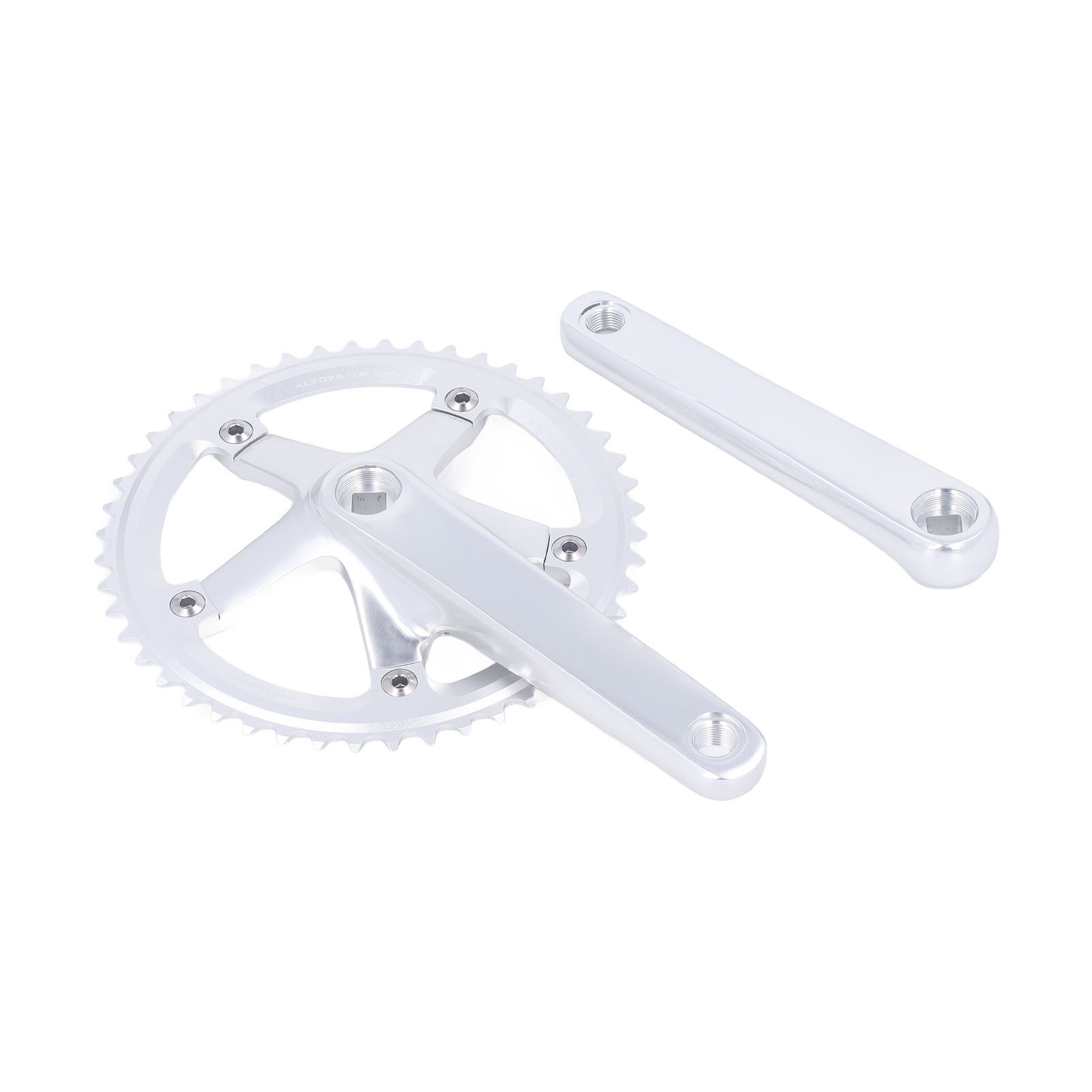 Kurbelgarnitur Aus Aluminiumlegierung, 144 Mm Lochkreis, 48 Zähne Vierkantaufnahme, Inklusive Kurbelarme, Für Mountainbikes Und Rennräder, Silberfarben