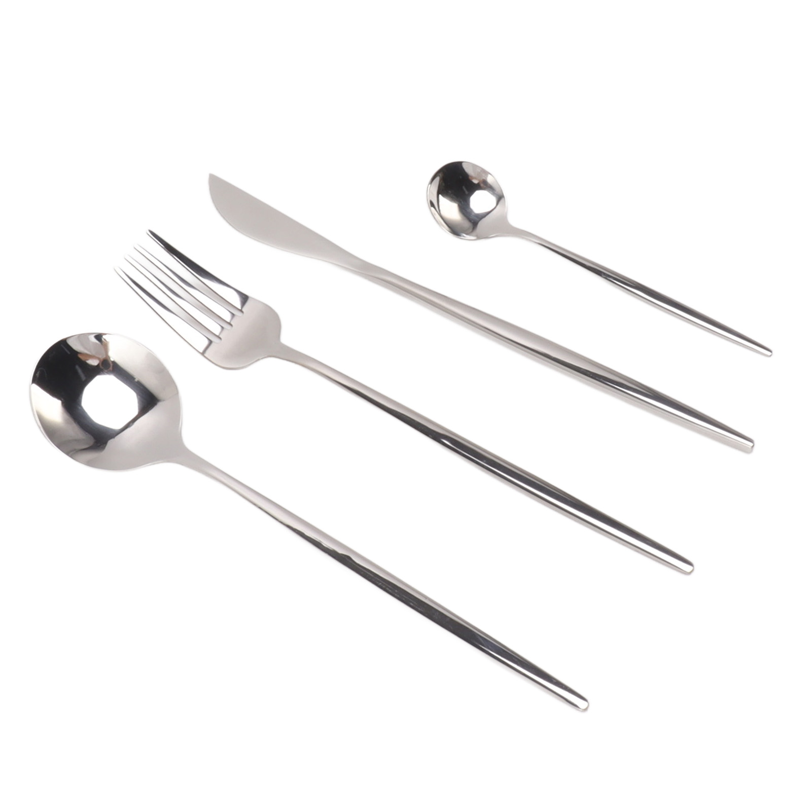 4-teiliges, Hochglanzpoliertes Besteckset, Geschirr Für Restaurant Oder Zuhause, Silber