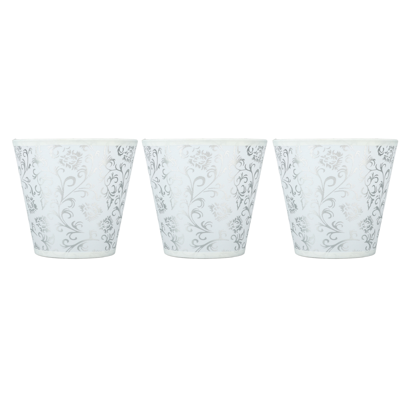 Stofflampenschirm Mit Clipbefestigung Für E14-glühbirne, Geeignet Für Kronleuchter Oder Tischlampen, 3er-set, Silber