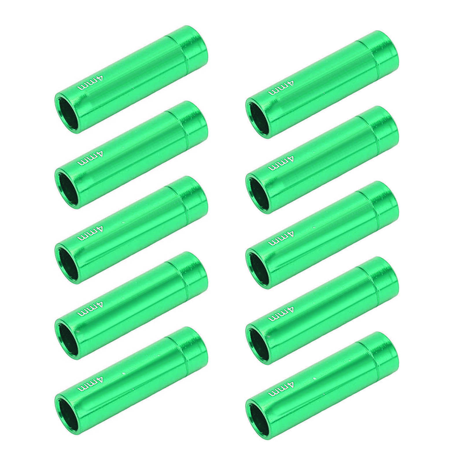 Packung Mit 10 Schaltzugenden Aus Aluminiumlegierung, 4 Mm Durchmesser, Für Rennräder Und Mountainbikes, Grün.