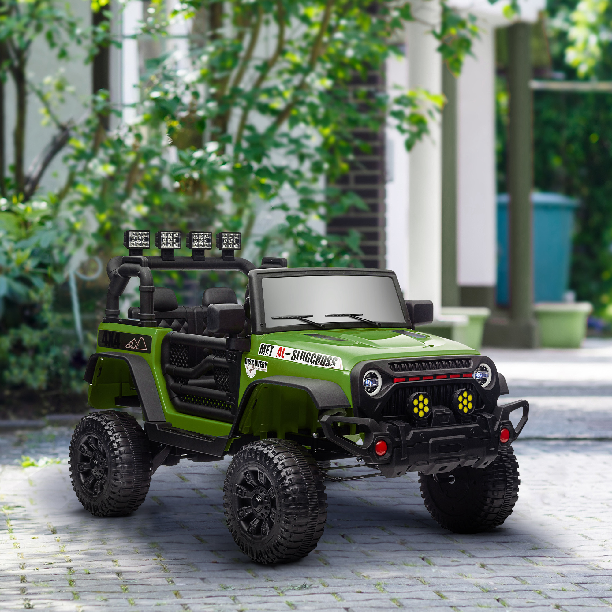 Elektro-buggy Für Kinder (4x4), 2,4-ghz-fernbedienung, 2 X 12-v-motoren, Grün