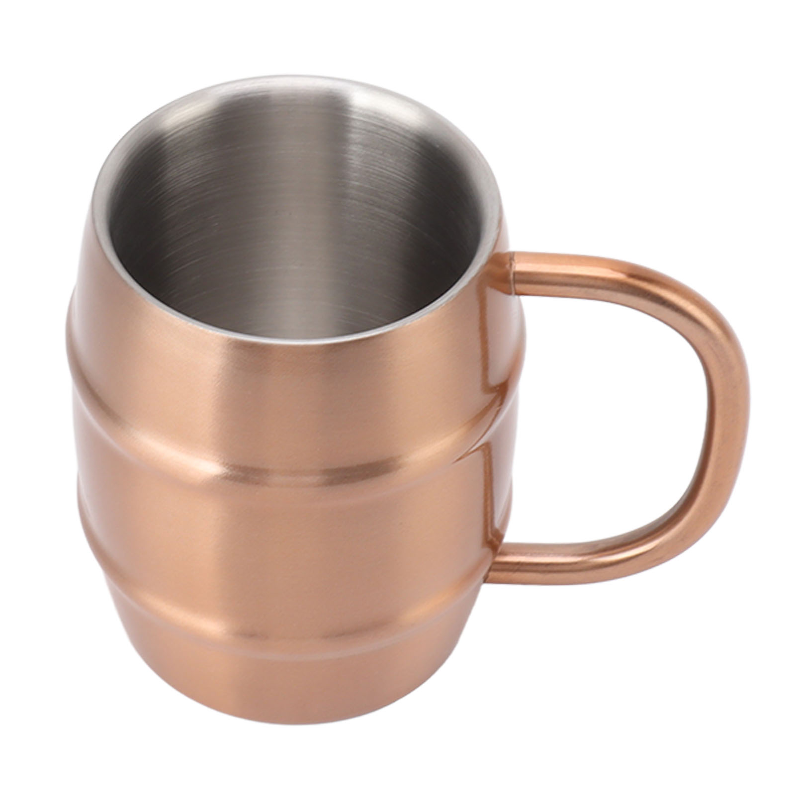 Doppelt Isolierter Edelstahl-bierkrug, Ergonomischer Und Sicherer Becher Für Milchtee Zu Hause, Kupferfarben