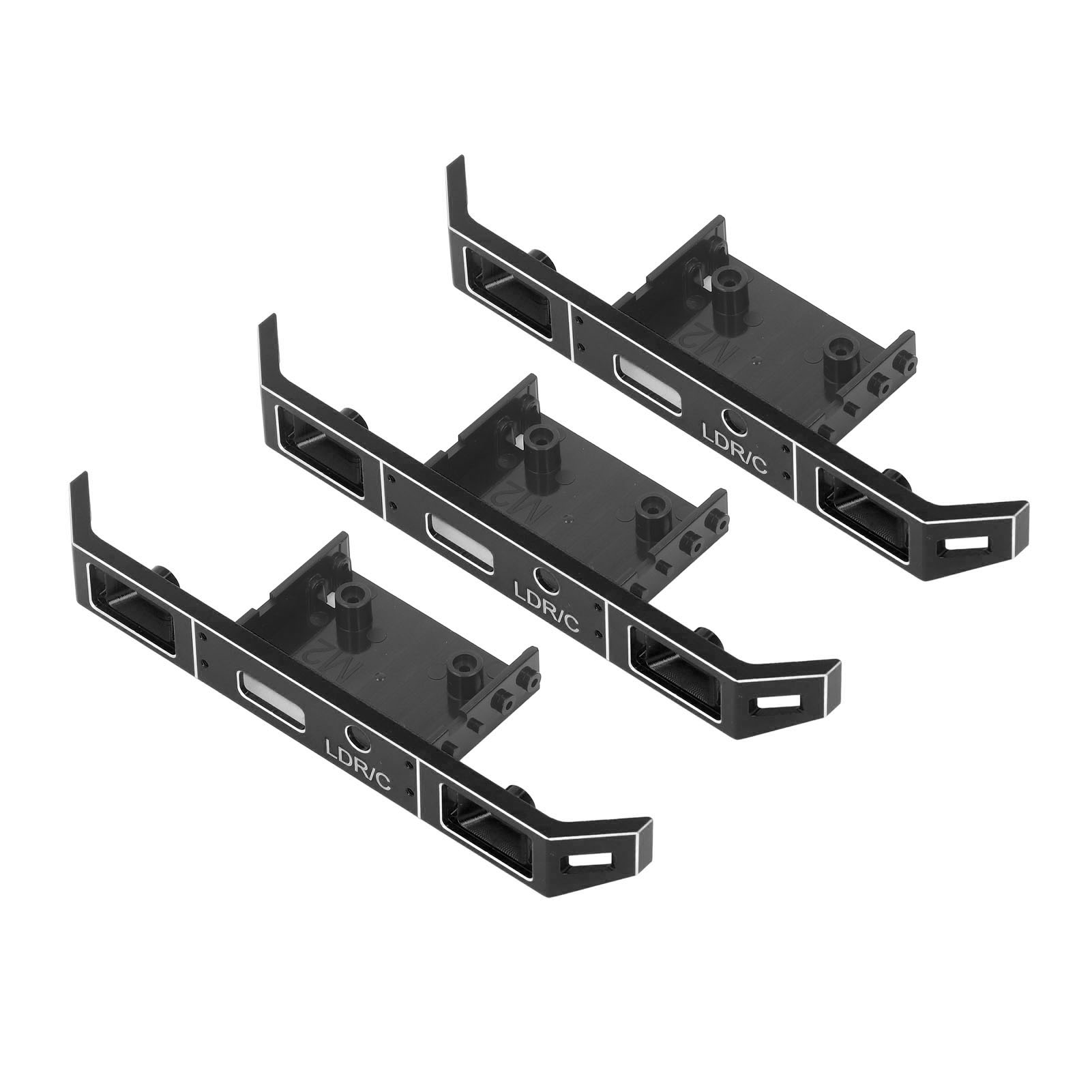 3-teiliges Frontstoßstangenset Für Ferngesteuerte Autos, Aus Aluminiumlegierung, Hochfest Und Verschleißfest, Elegant Und Leicht, Erhältlich In Silber Und Schwarz.
