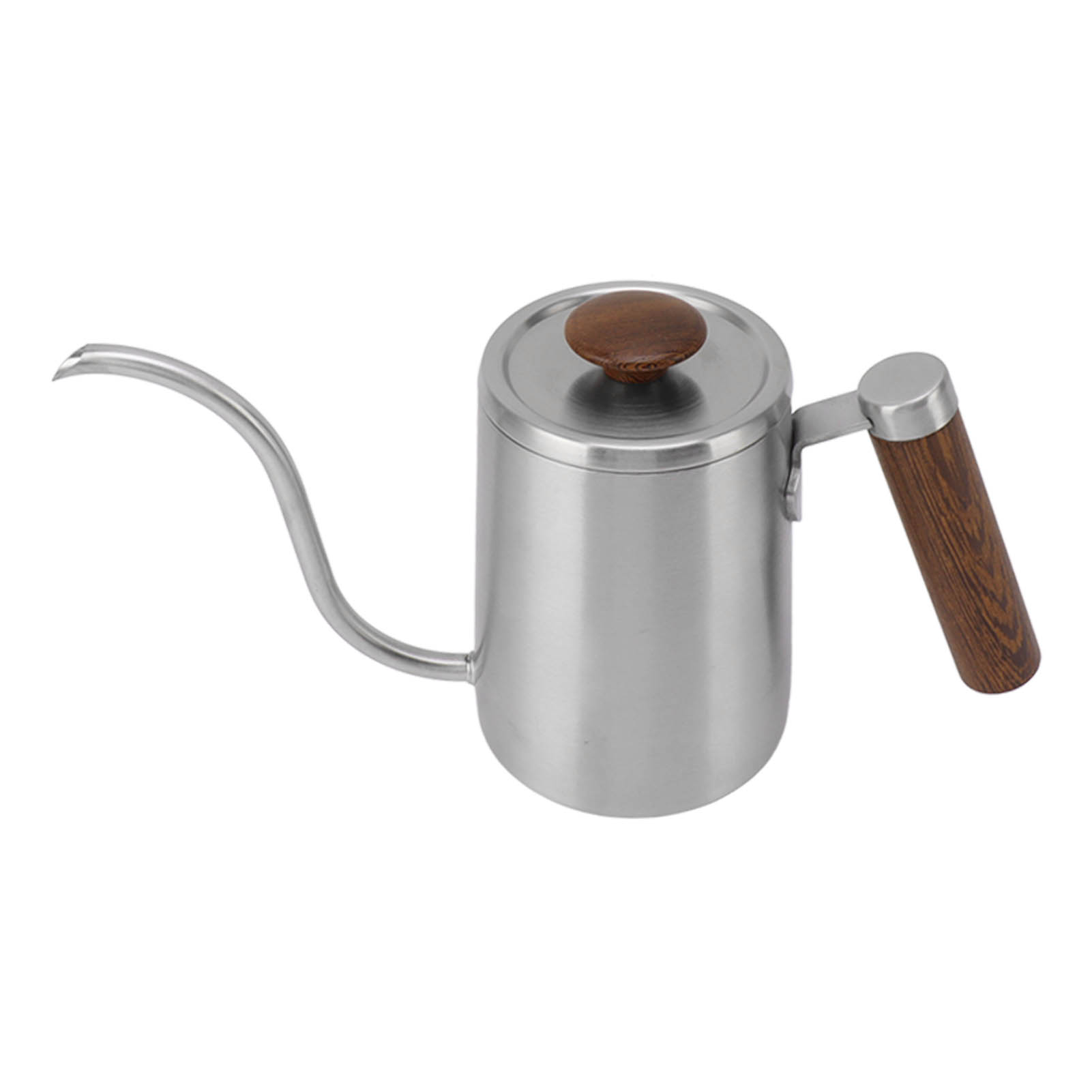 Filterkaffeemaschine Aus Edelstahl 304, Schmaler Schwanenhalsauslauf, Holzgriff, 600 Ml, Mahlgrad