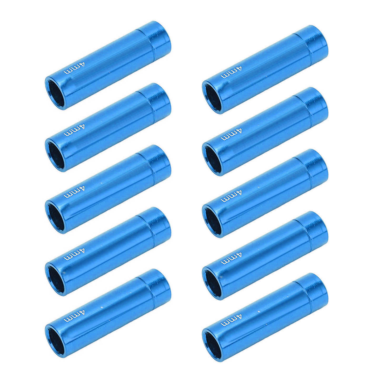 Packung Mit 10 Schaltzugenden Aus Aluminiumlegierung, 4 Mm Durchmesser, Für Rennräder Und Mountainbikes, Blau.