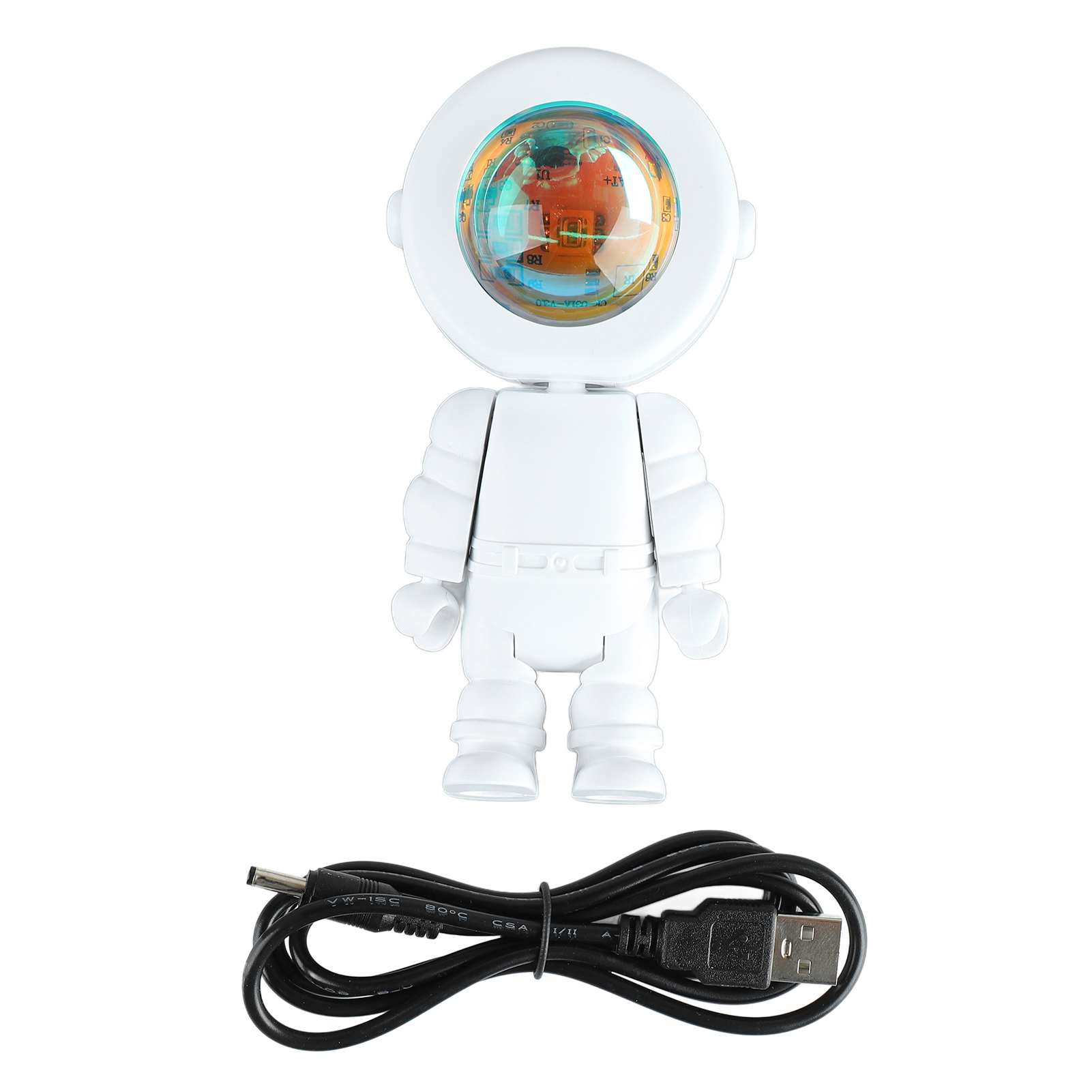 Romantische Astronauten-roboterlampe Mit Led-projektor, Ideal Für Schlafzimmer, Partys Und Als Dekoration. Wiederaufladbar, Mit Touchscreen Und 7 Wechselnden Farben.