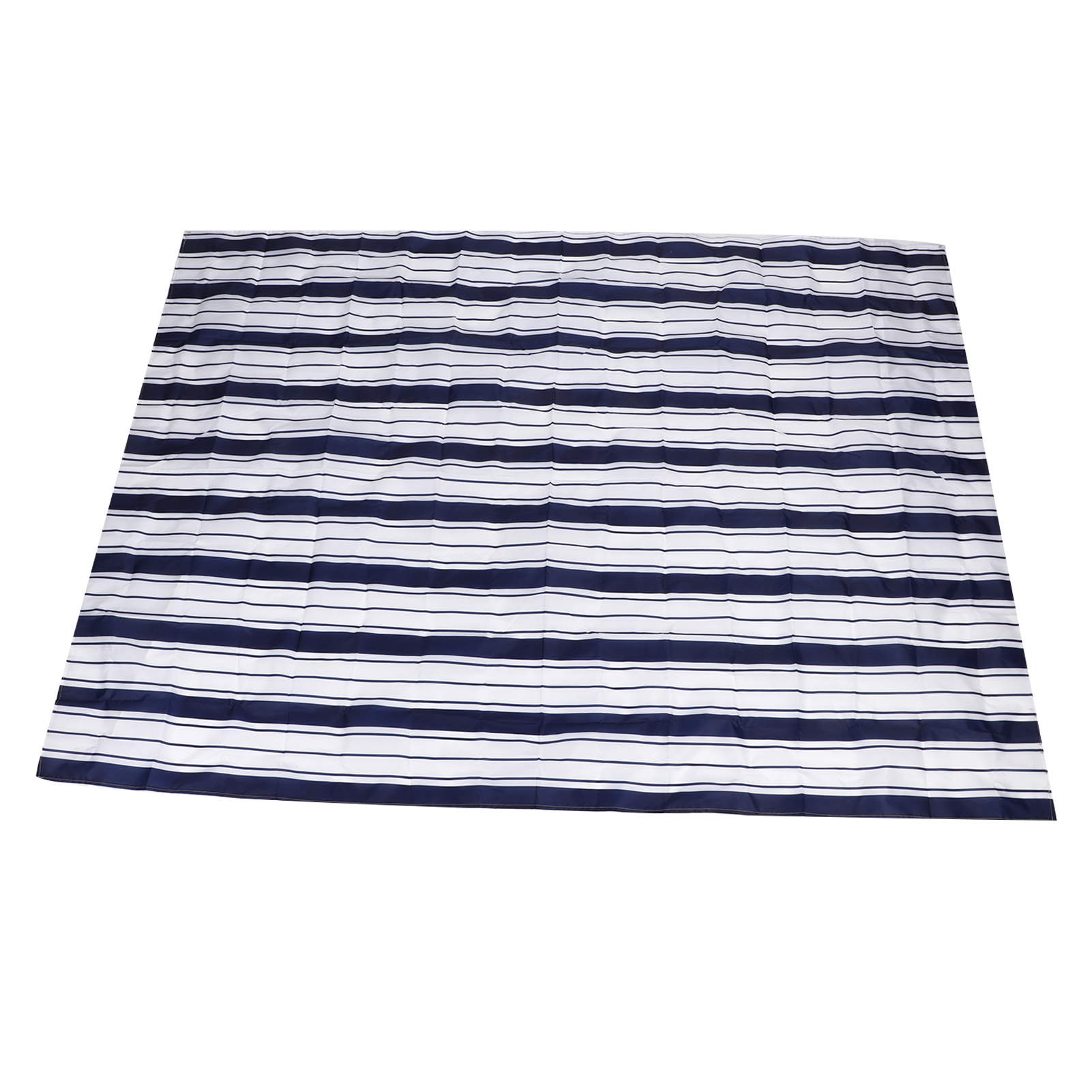 Wasserdichte, Leichte Und Tragbare Stranddecke, Ideal Für Picknicks, Camping Und Reisen, Blau Gestreift, 2 X 1,45 M.