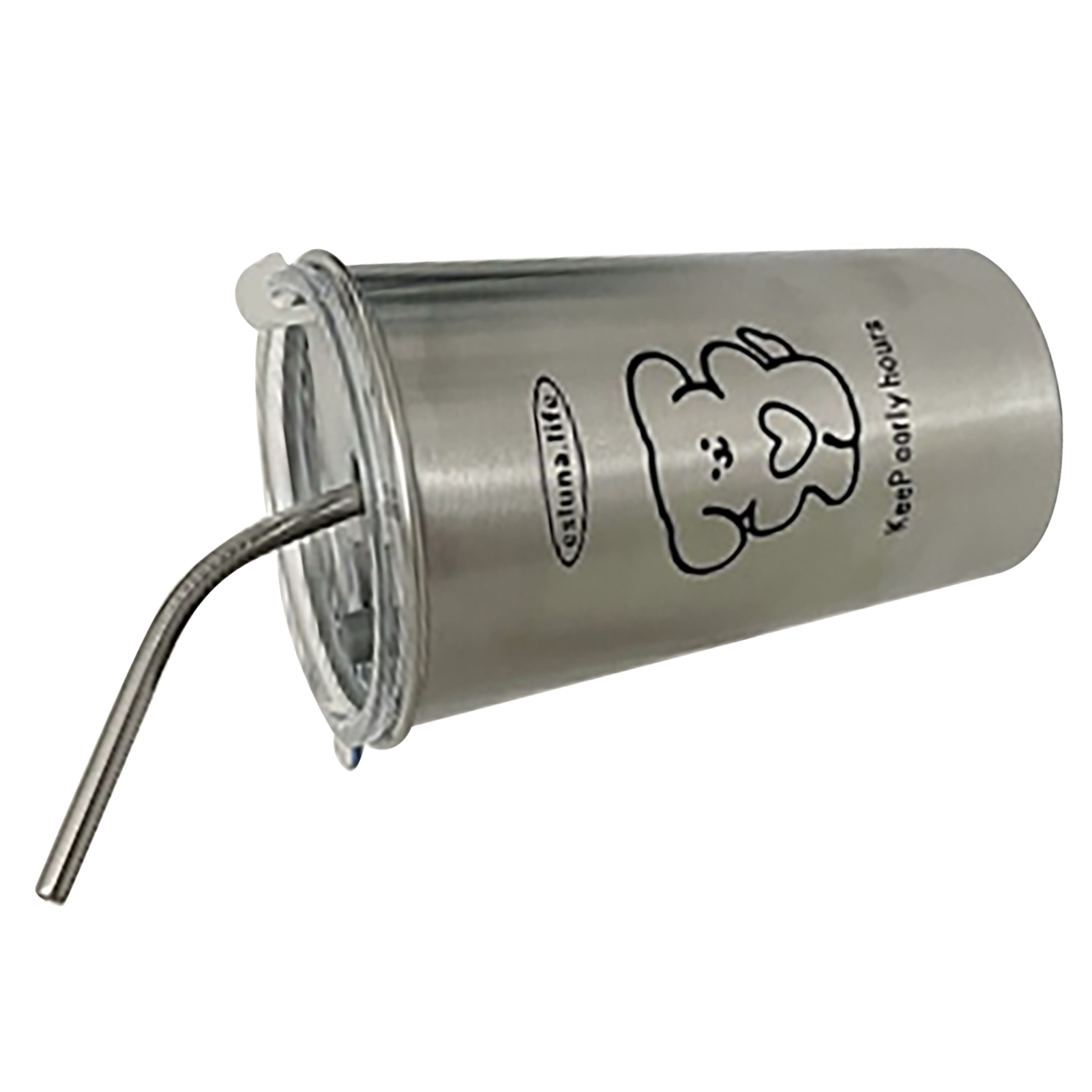 500 Ml Edelstahl-isolierbecher Mit Metallstrohhalmdeckel, Ideal Für Reisen Und Zum Kalthalten Von Getränken Wie Kaffee, Wasser, Tee Oder Sogar Für Ihren Hund.