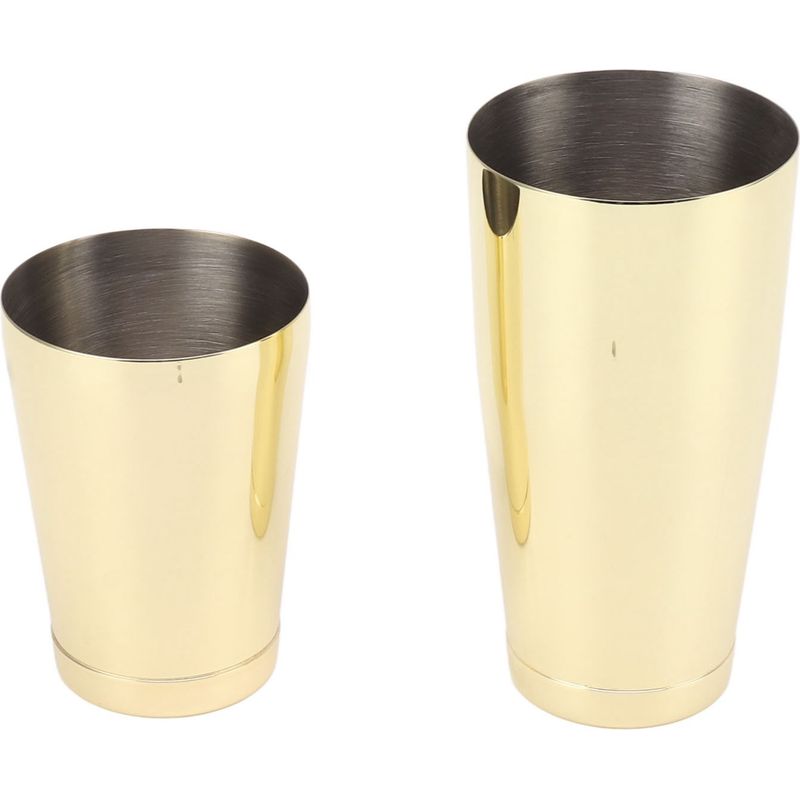 Cocktailshaker Aus Edelstahl 304, 2-teilig, Für Barkeeper, Mit Vergoldetem Weinglas Und Integriertem Sockel.